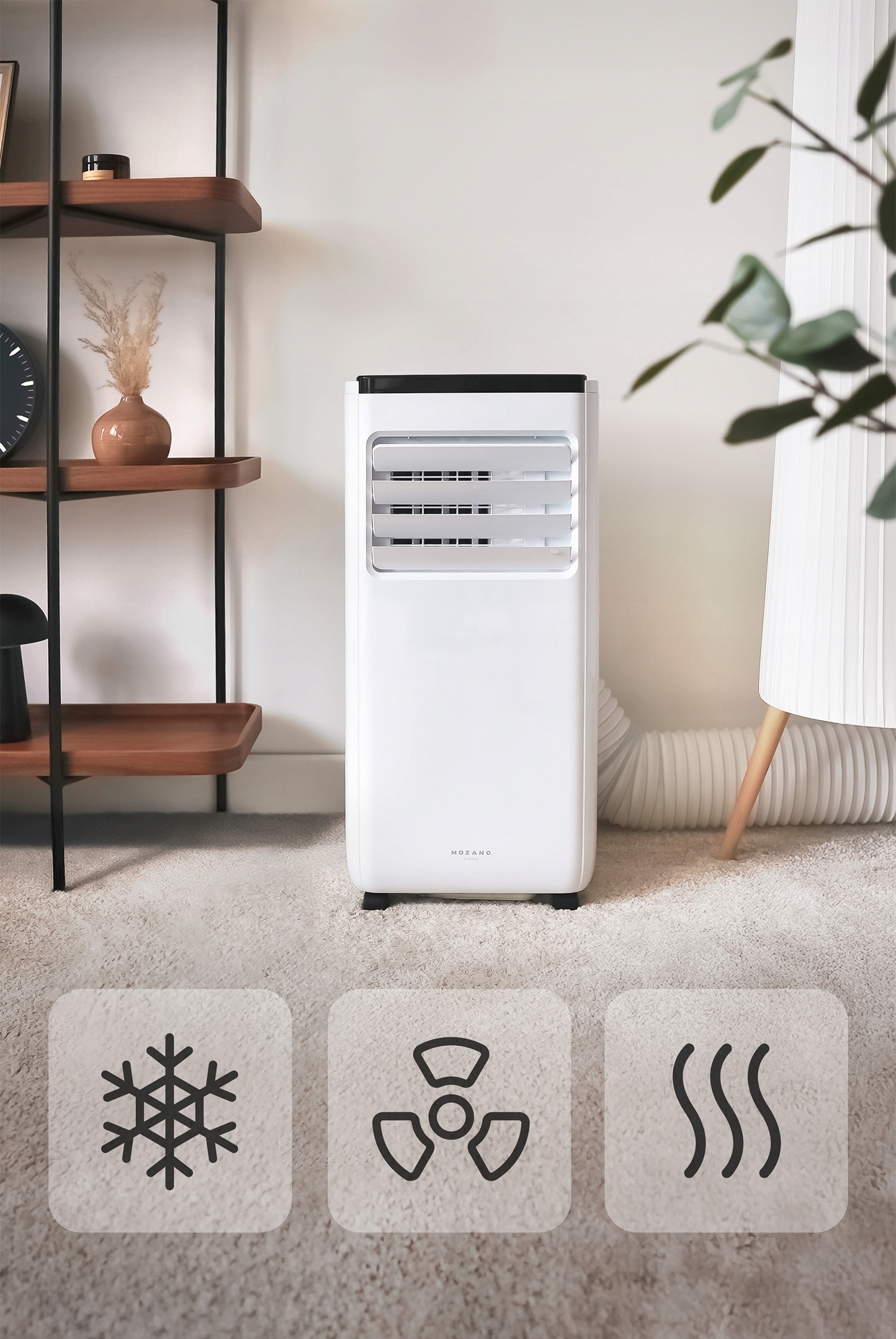 KLIMATYZATOR PRZENOŚNY MAŁY CICHY 2,6kW moWiFi OSUSZACZ 24l/24H MOZANO Kod producenta AGD/KLI/02