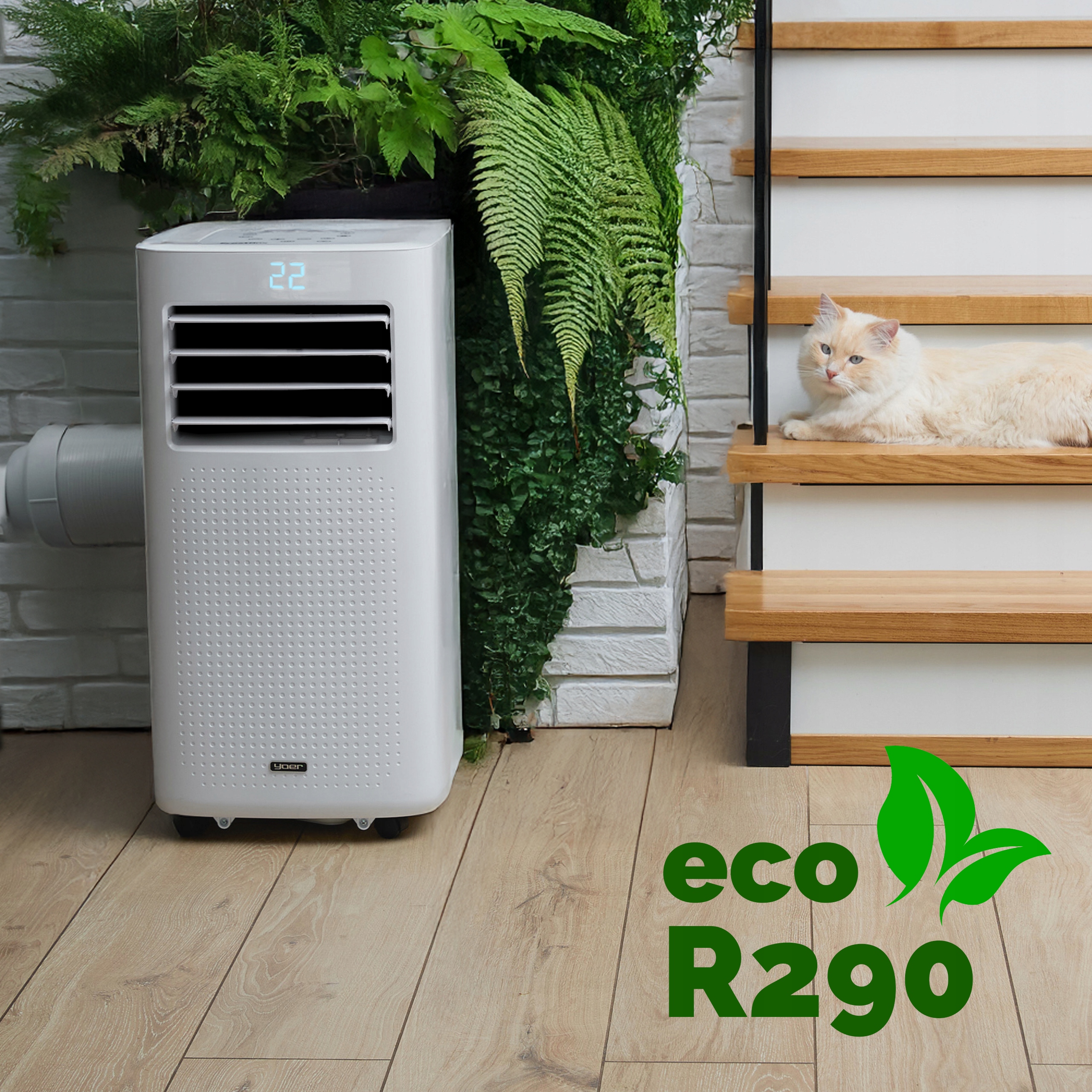 Klimatyzator przenośny Cichy Mały 3kW 30m2 Yoer Osuszacz WiFi +Pompa ciepła Rodzaj przenośny