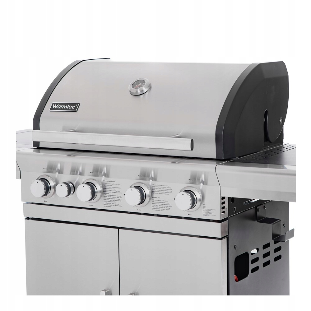 Grill gazowy ogrodowy żeliwny ruszt nierdzewny stal 4+1 17,5kW SilverFlame Waga 53.7 kg