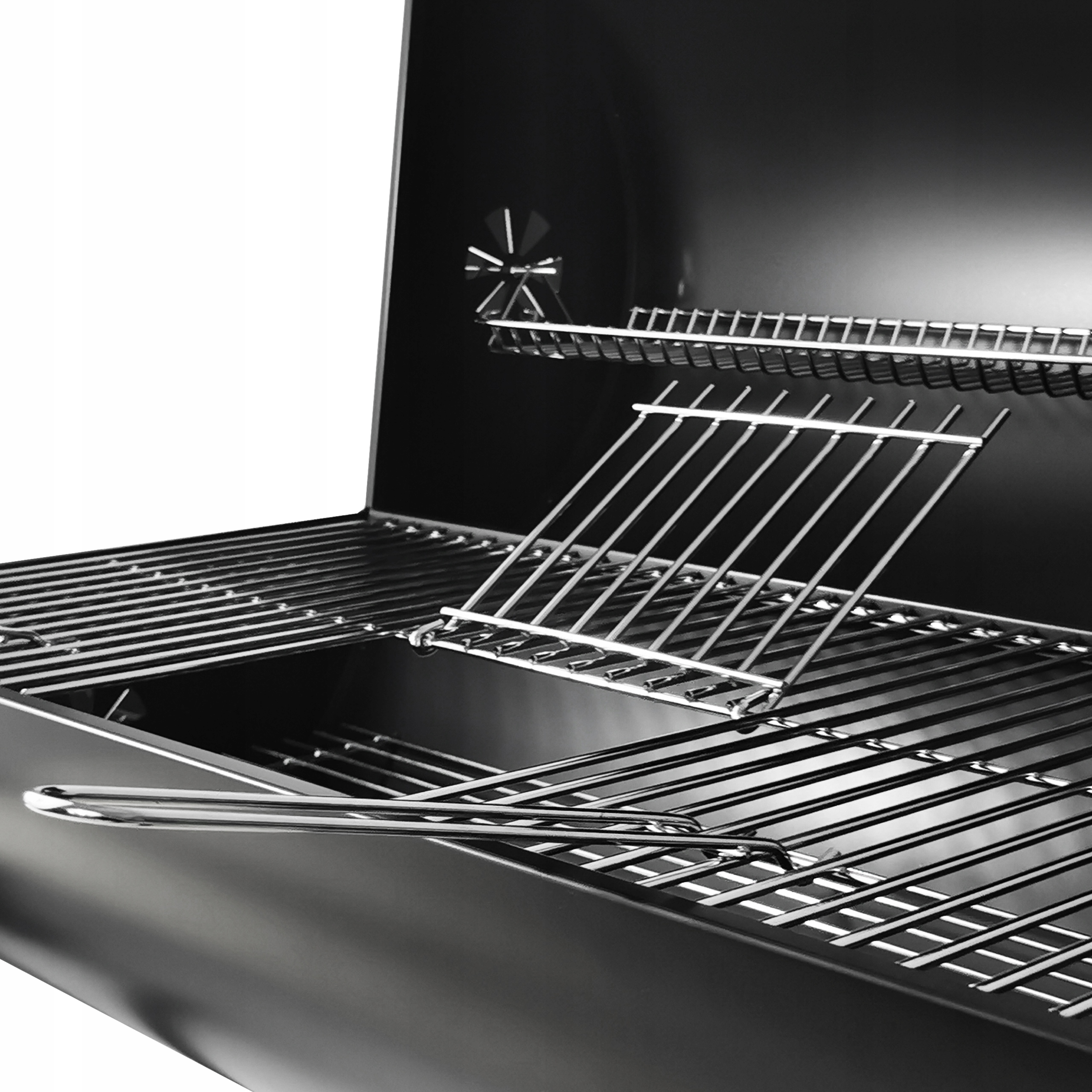 GRILL WĘGLOWY OGRODOWY 2RUSZTY KÓŁKA TERMOMETR PÓŁKI BBQ1008 Głębokość grilla 62 cm