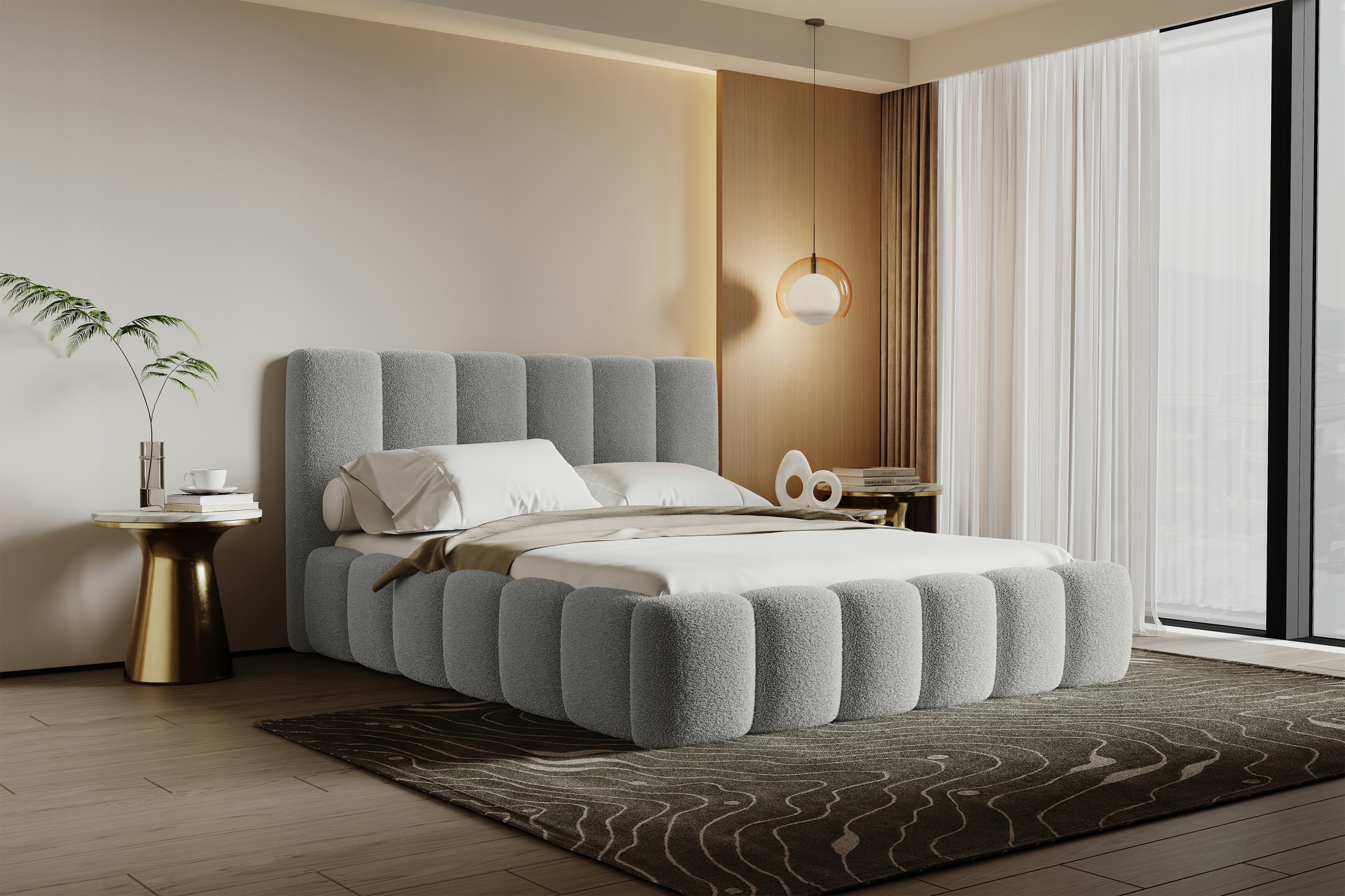ŁÓŻKO TAPICEROWANE CAPRI 160X200 POJEMNIK MATERAC BOUCLE Kod producenta CAPRI