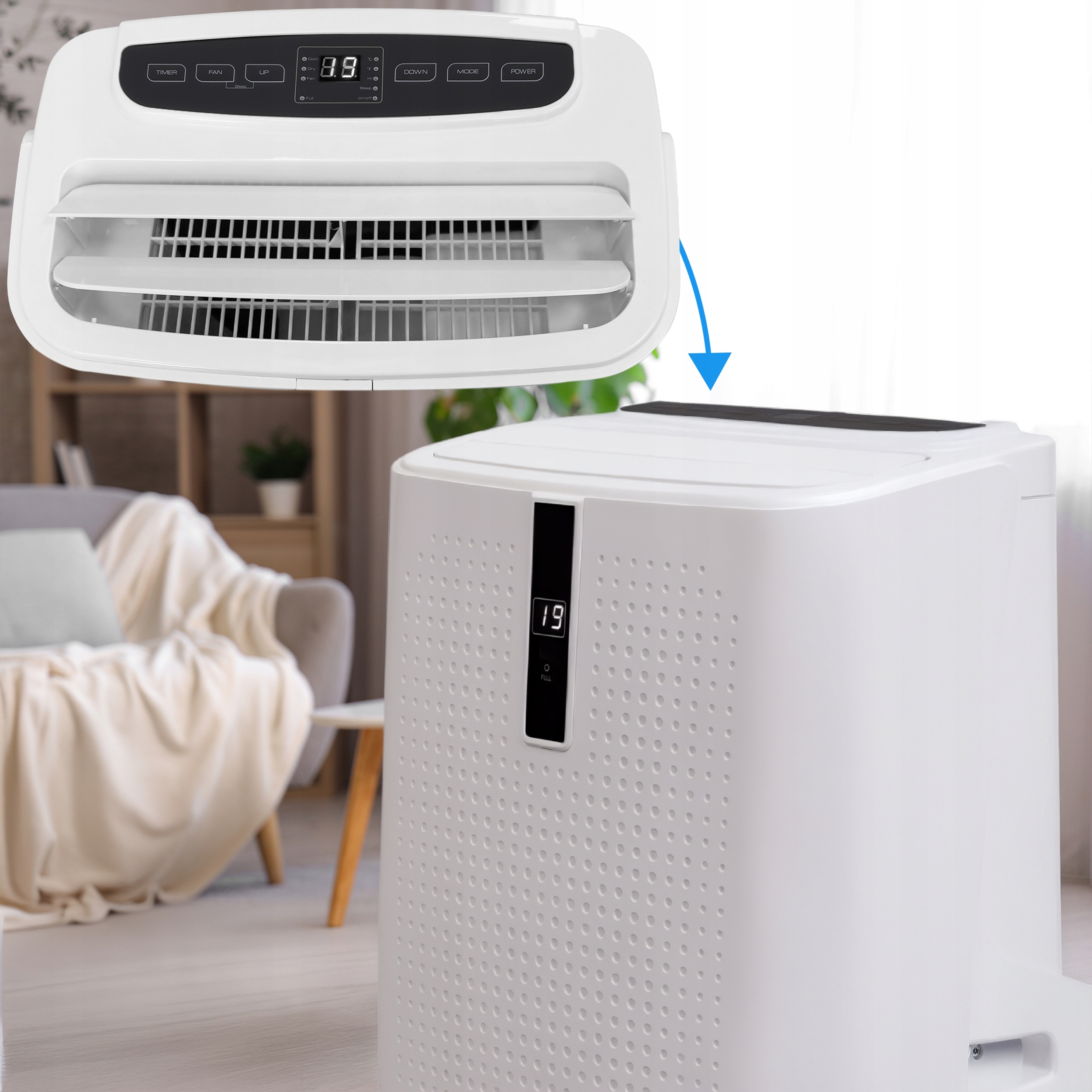 Klimatyzator przenośny EBERG ENVA 3,5kW 3w1 WiFi osuszacz 56l/24h+ClimaLock Klasa energetyczna- chłodzenie A