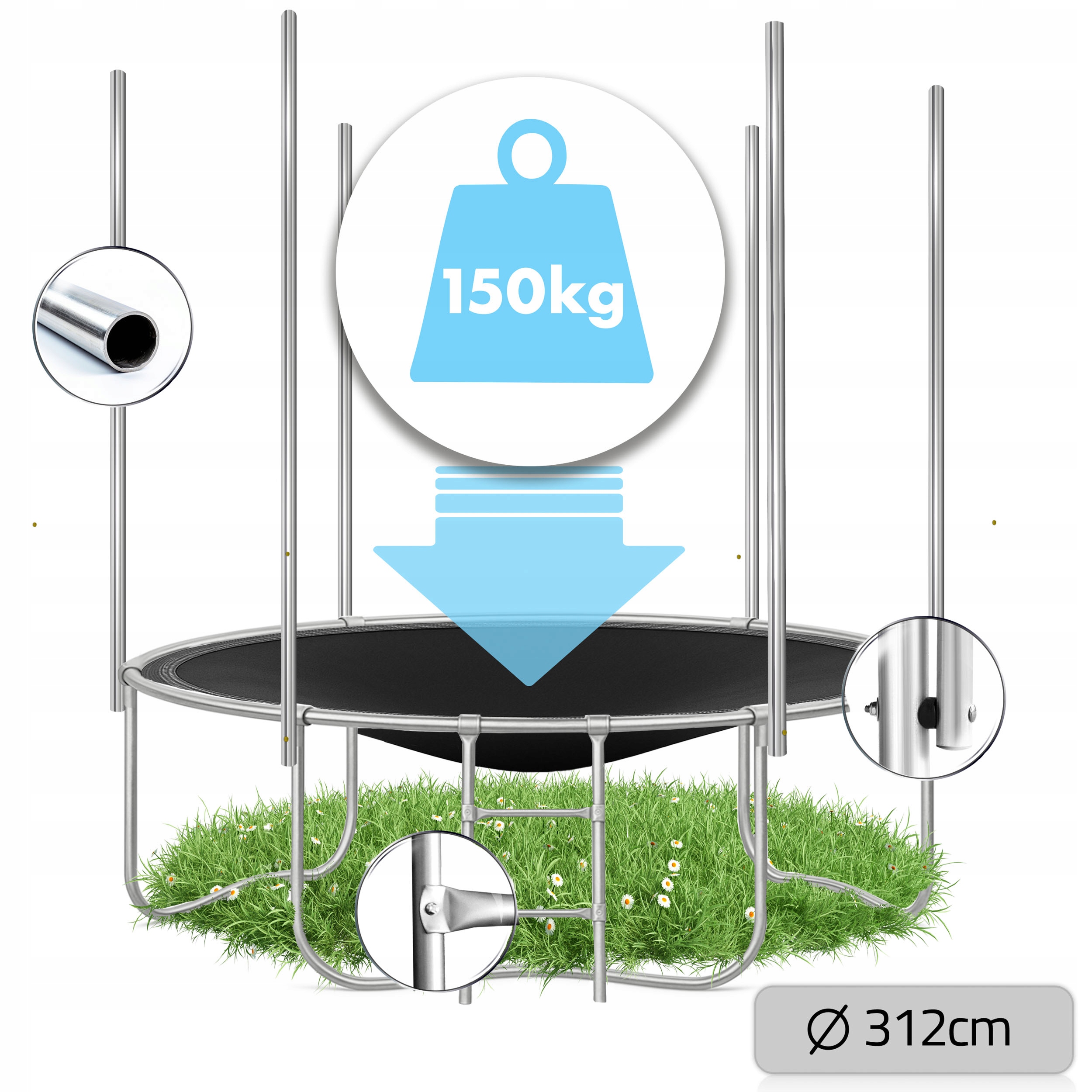 TRAMPOLINA OGRODOWA PAJĄK 312cm 10ft NEOSPORT model 2025 Stan opakowania oryginalne