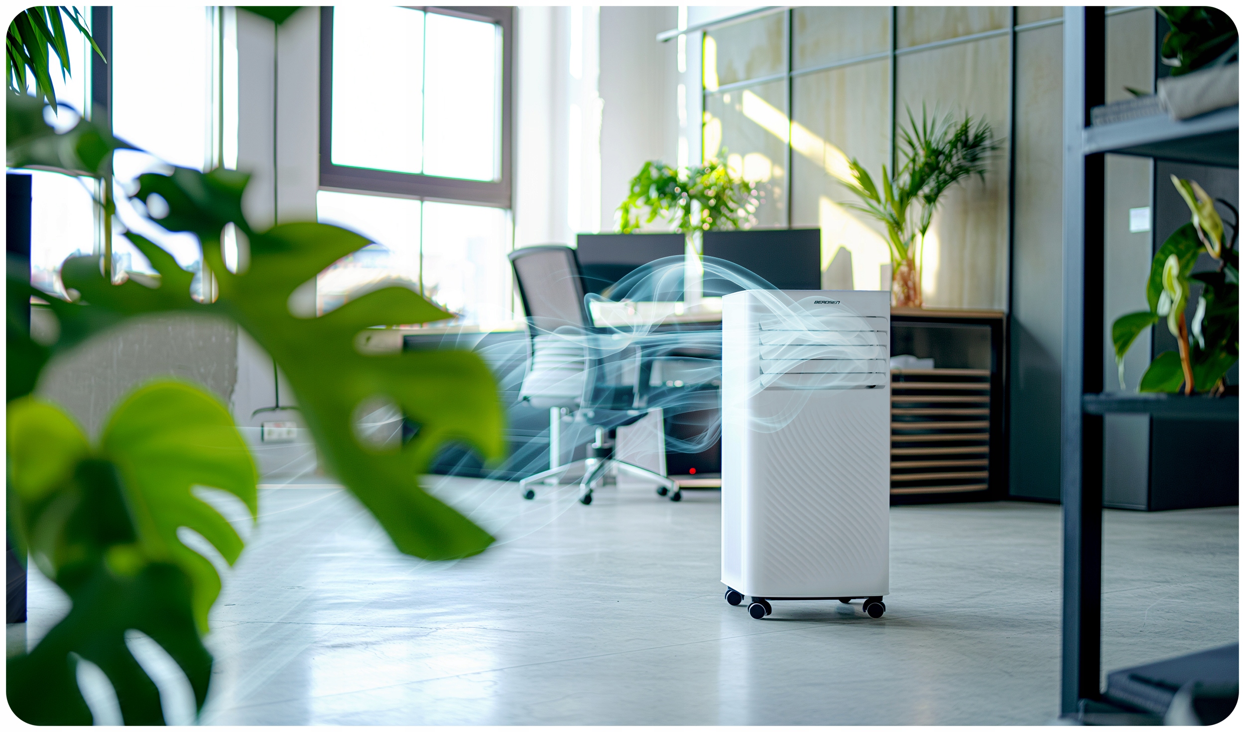 KLIMATYZATOR PRZENOŚNY 2,6kW 30m2 OSUSZACZ 24l/24h WiFi BERDSEN 9000 BTU Klasa energetyczna- chłodzenie A