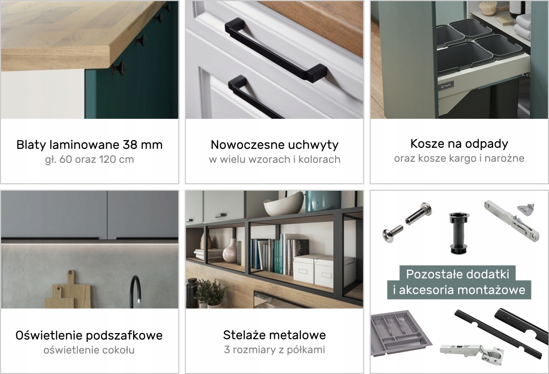 Kuchnia NICEA Szafki LAKIER Meble Kuchenne MDF Liczba elementów w zestawie więcej niż 10