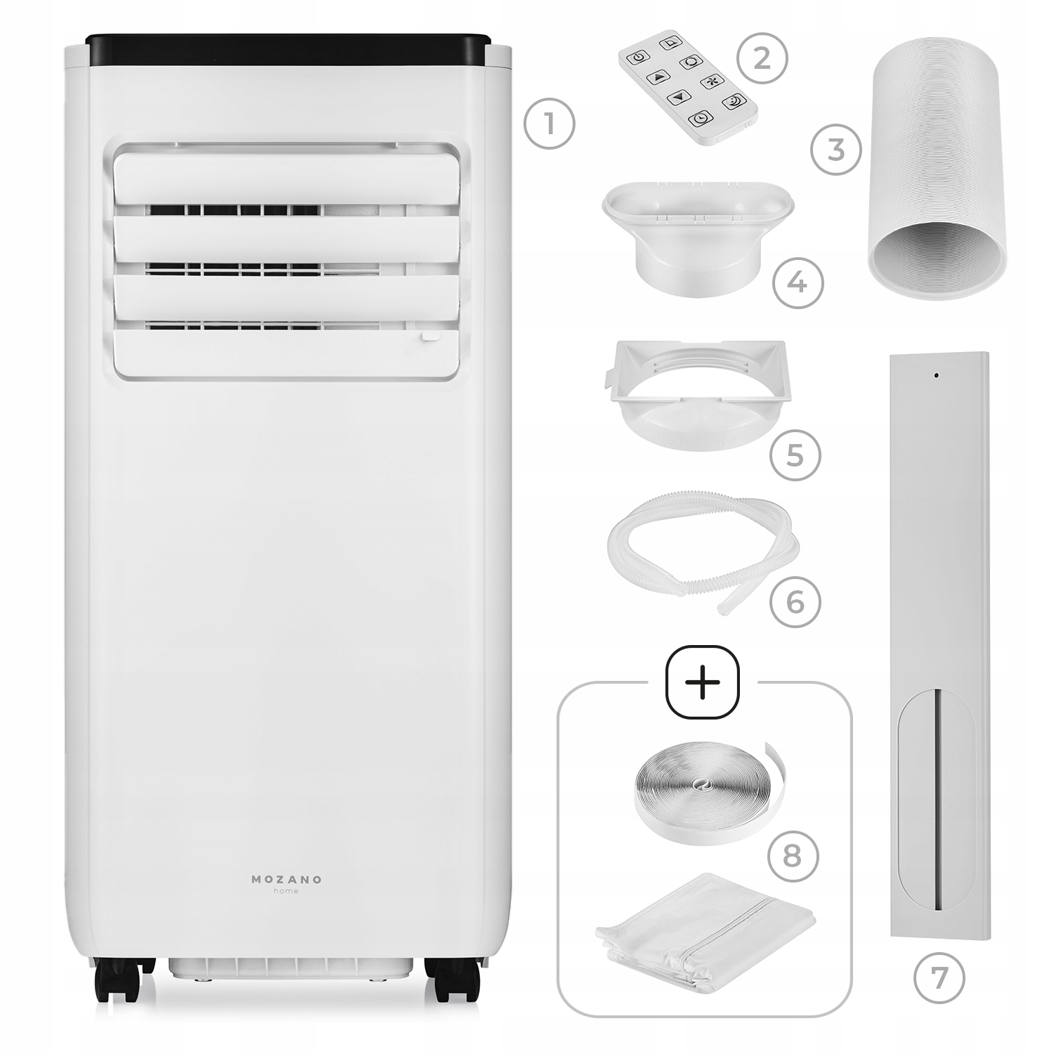 KLIMATYZATOR PRZENOŚNY MAŁY CICHY 2,6kW moWiFi OSUSZACZ 24l/24H MOZANO Funkcje chłodzenie osuszanie wentylacja