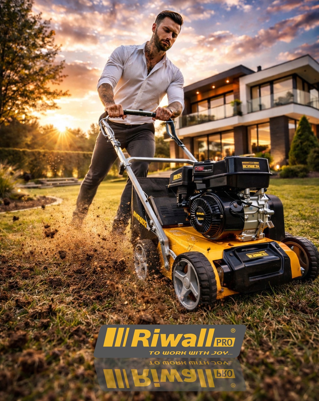 MOCNY AERATOR WERTYKULATOR SPALINOWY 4300W 10KM RIWALL 2 WAŁKI Certyfikaty zgodności CE WEEE