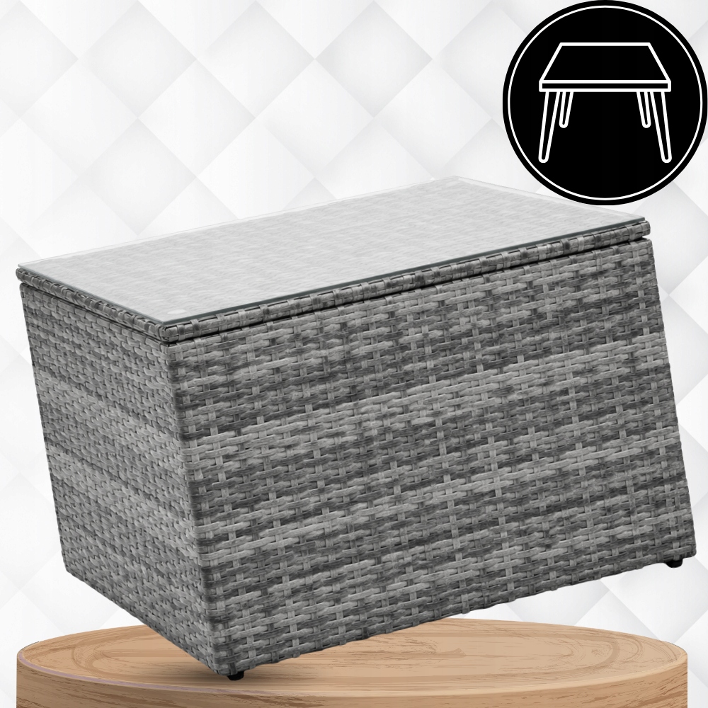 ZESTAW Mebli OGRODOWYCH Narożnik MODUŁOWY Fotel Stolik Podnóżek Rattan Materiał dominujący tworzywo sztuczne