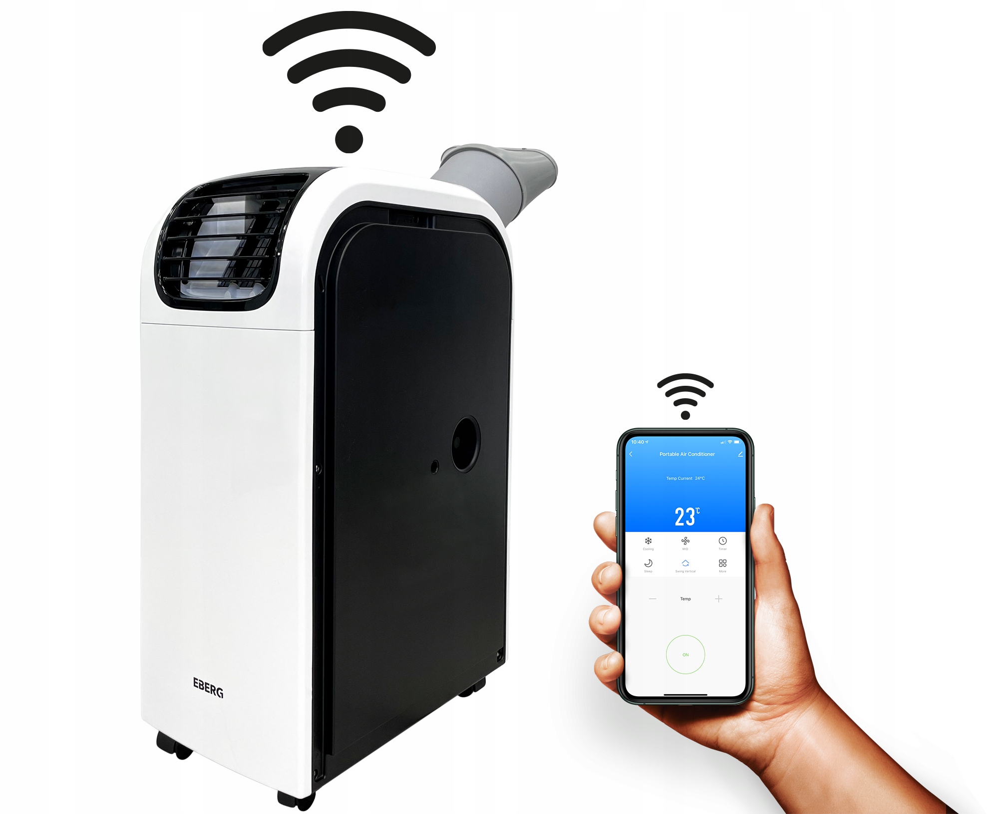 Klimatyzator przenośny 4w1 EBERG QUBO 4kW Osusza 70l/24h+WiFi +Pompa ciepła Zdolność osuszania 70 l/24h