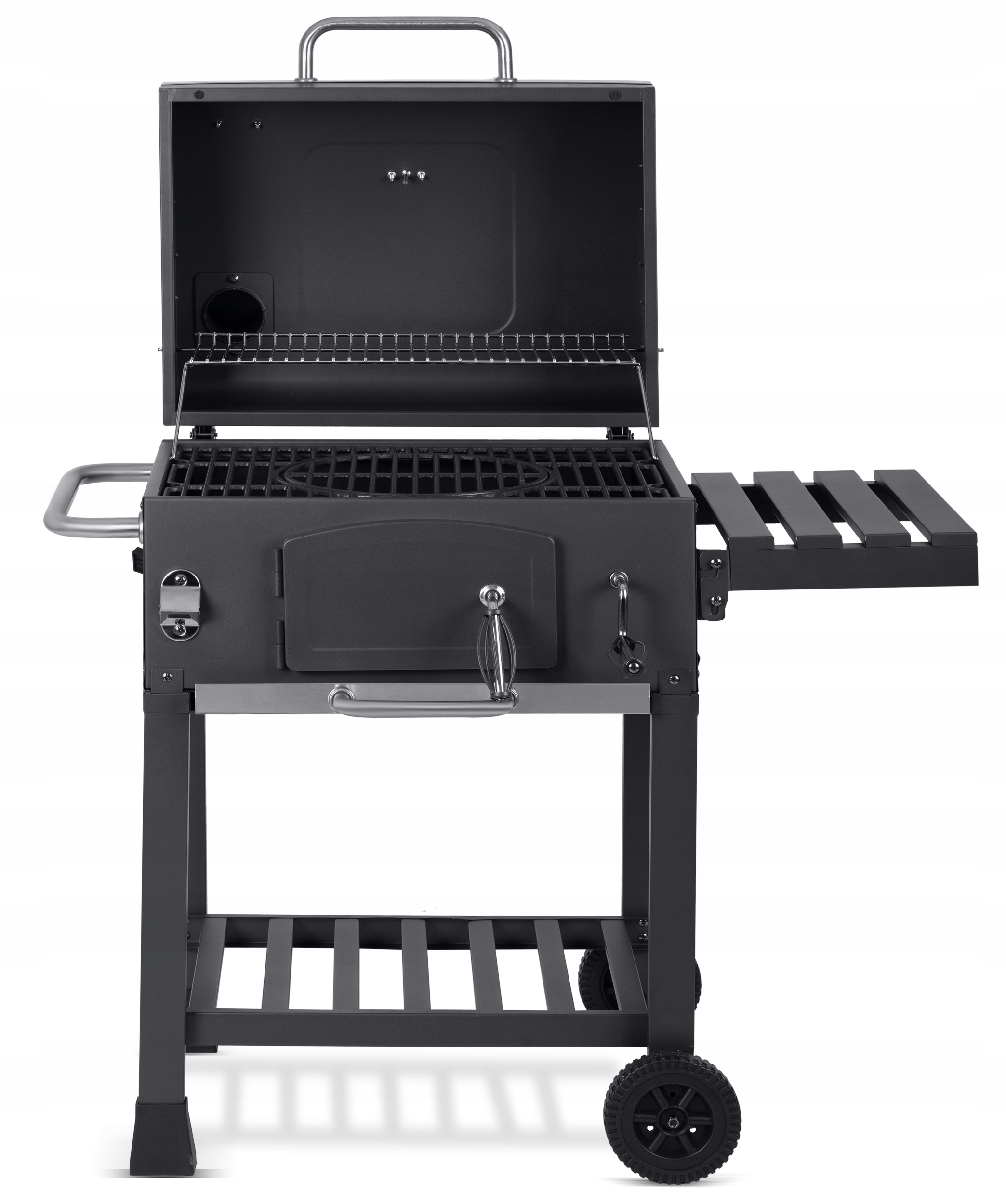 GRILL WĘGLOWY OGRODOWY KOMIN ŻELIWNY RUSZT 57 x 43cm + TERMOMETR DUŻY Kod producenta 389100