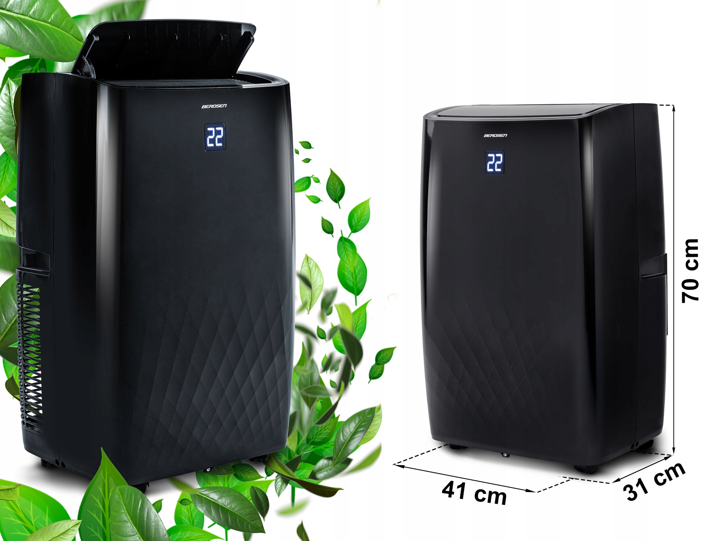 KLIMATYZATOR PRZENOŚNY Berdsen Z FUNKCJĄ GRZANIA 4kW OSUSZACZ 36l/24h WiFi Zdolność osuszania 36 l/24h