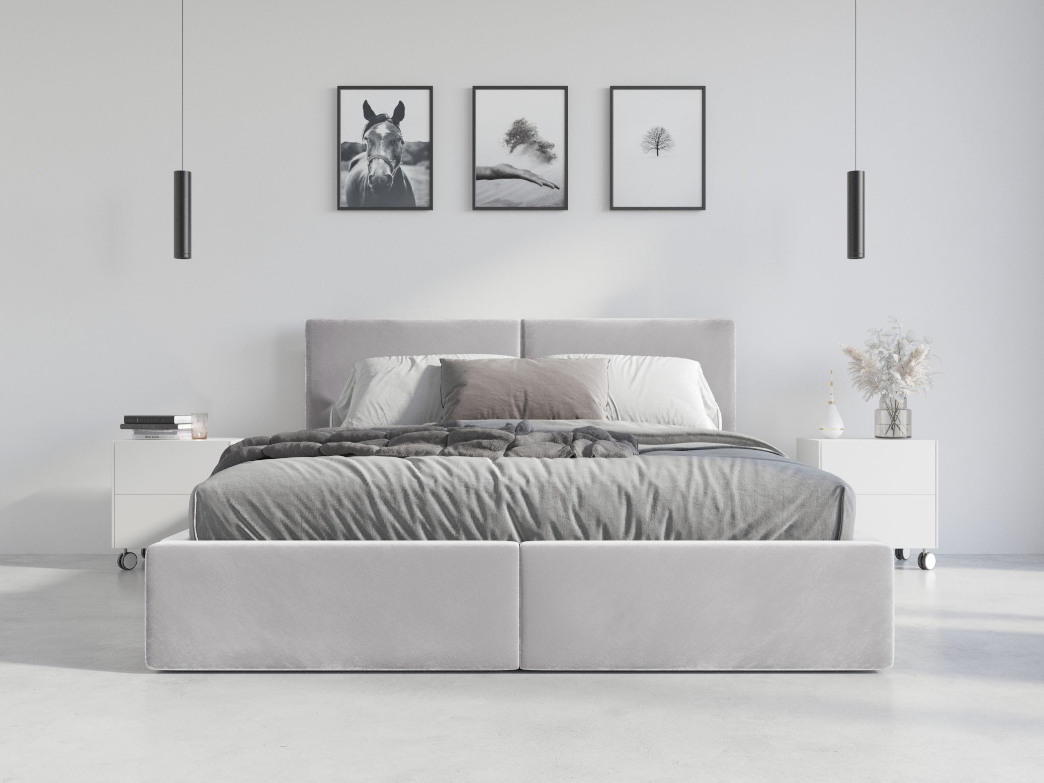 Łóżko 140x200 Tapicerowane Hilton stelaż metalowy podnoszony Marka INTERBEDS