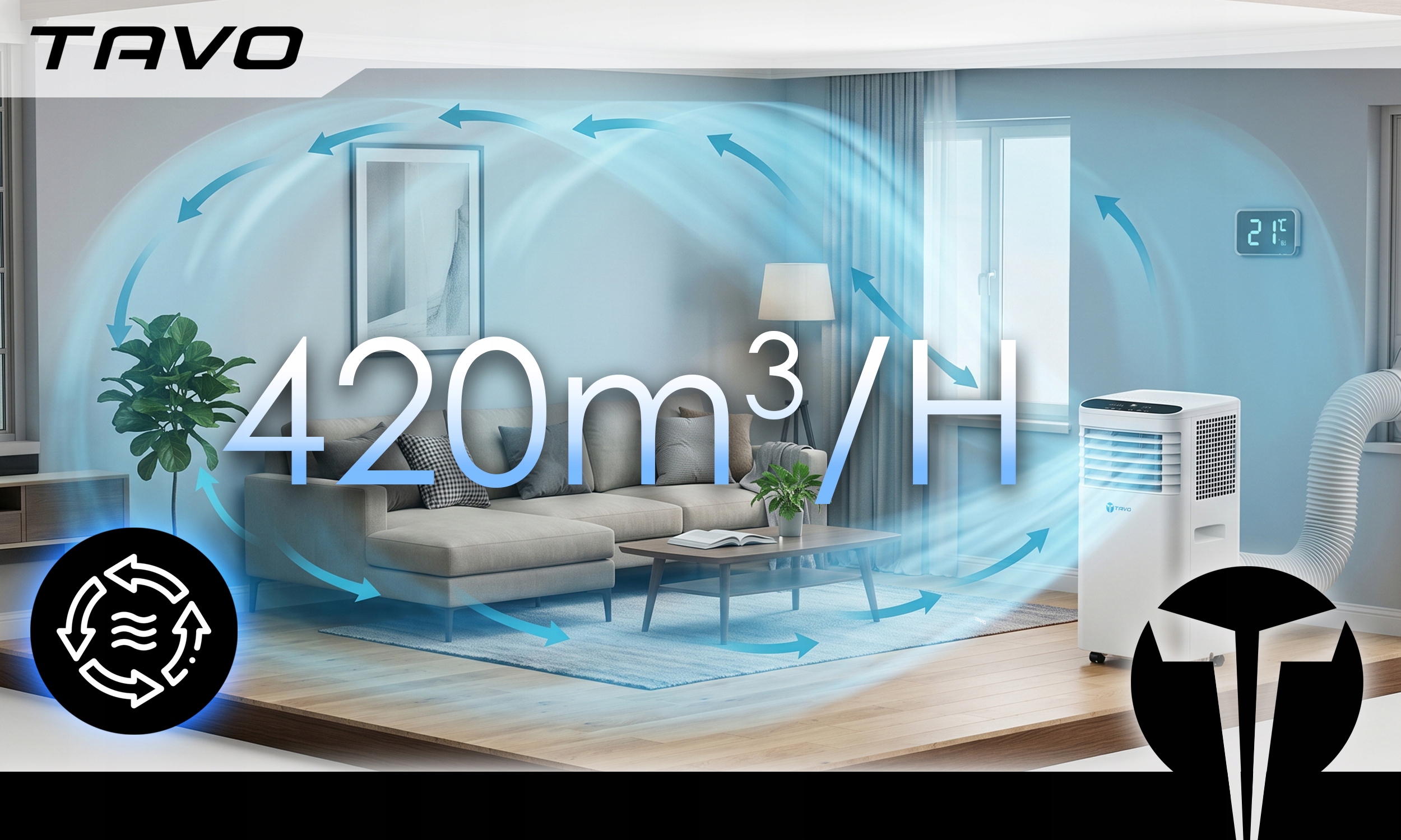 Klimatyzator Przenośny WiFi 2,6kW 60m2 Cichy Osuszacz 30L Tuya Uszczelka Moc ogrzewania 0 W