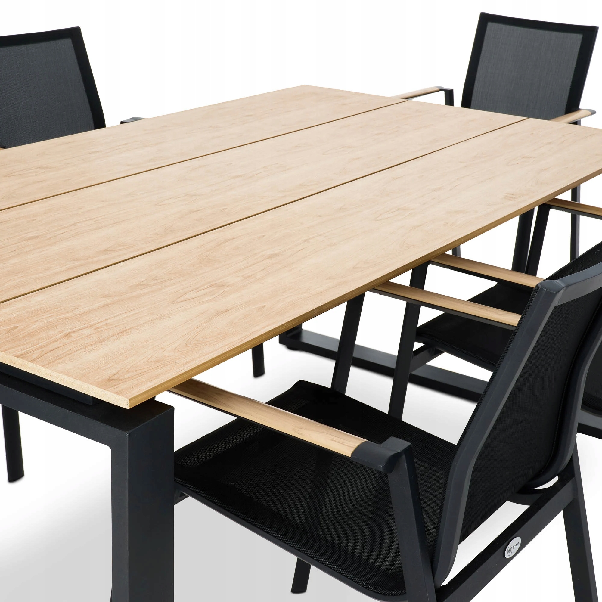 Duży Stół Ogrodowy Aluminiowy 180x100cm z Blatem Polywood Giovo 8 Osobowy Kolor beżowy