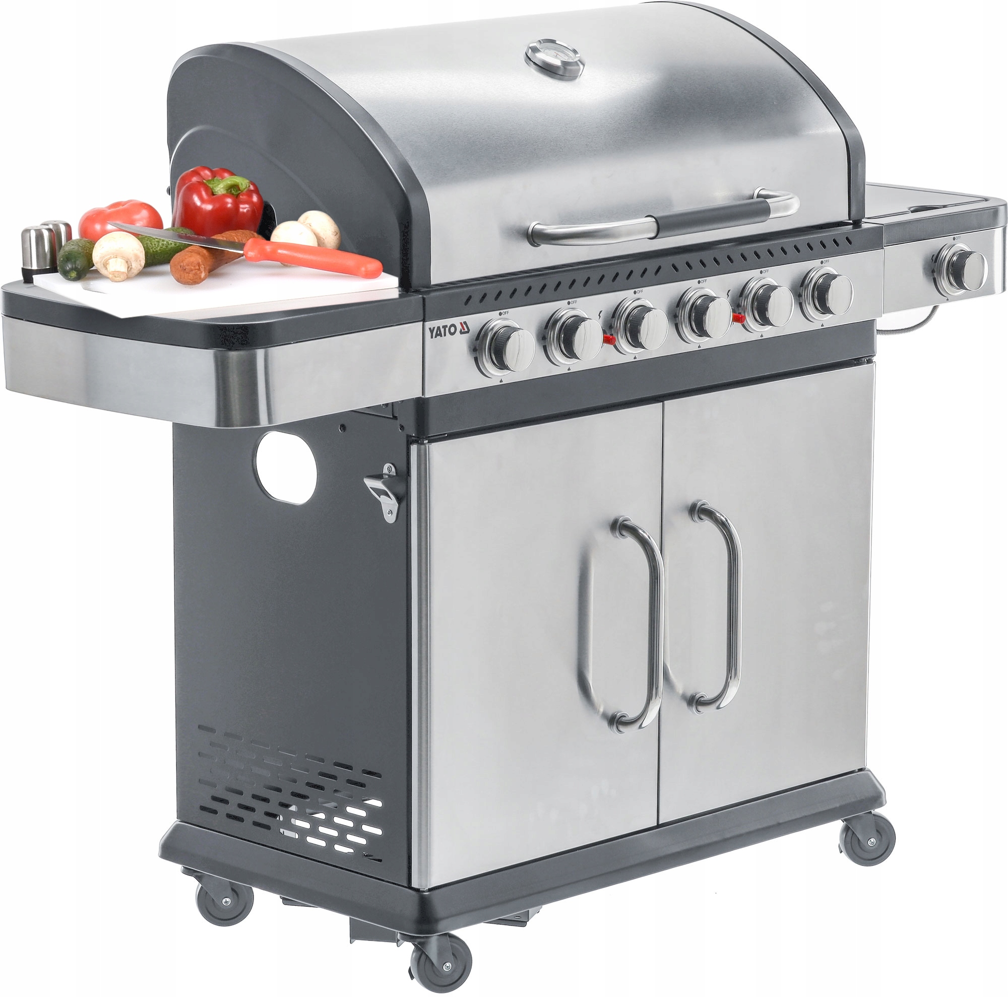 GRILL GAZOWY OGRODOWY 6+1 YATO 20,2 KW STAL NIERDZEWNA ŻELIWNY RUSZT Marka Yato