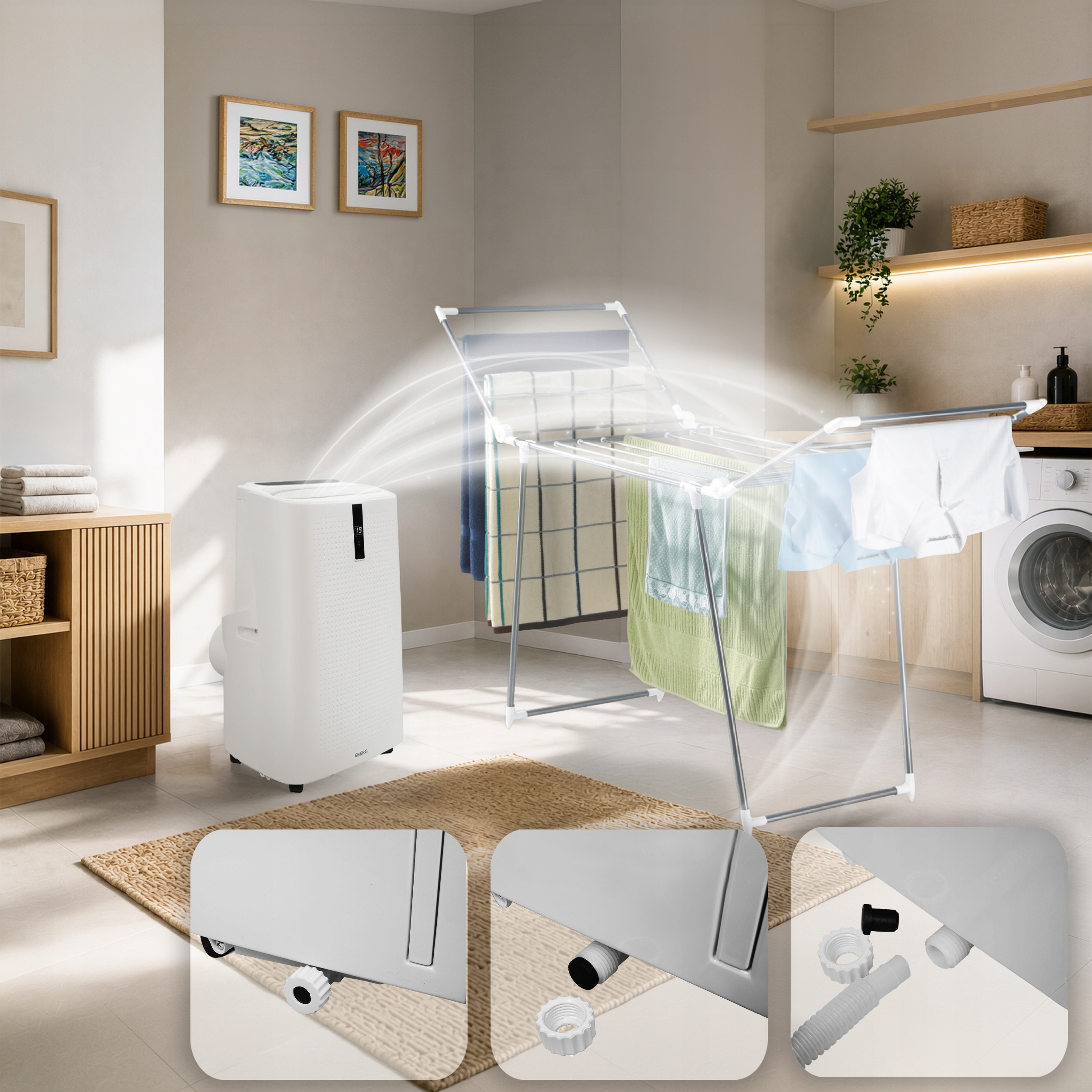 Klimatyzator przenośny EBERG ENVA 3,5kW 3w1 WiFi osuszacz 56l/24h+ClimaLock Rodzaj przenośny