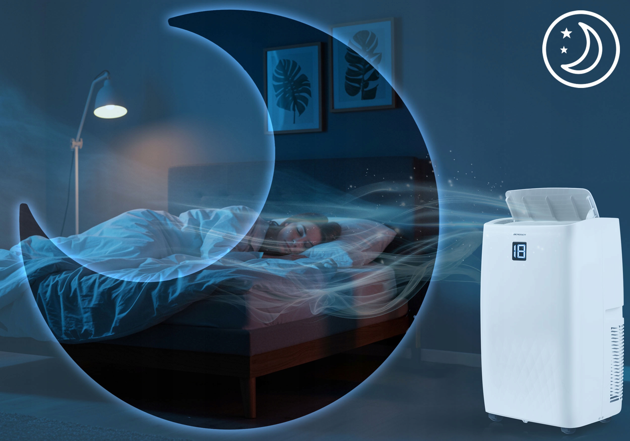 Klimatyzator przenośny Cichy z Funkcją grzania 4kW OSUSZACZ 34l/24h WiFi Funkcje chłodzenie grzanie osuszanie wentylacja