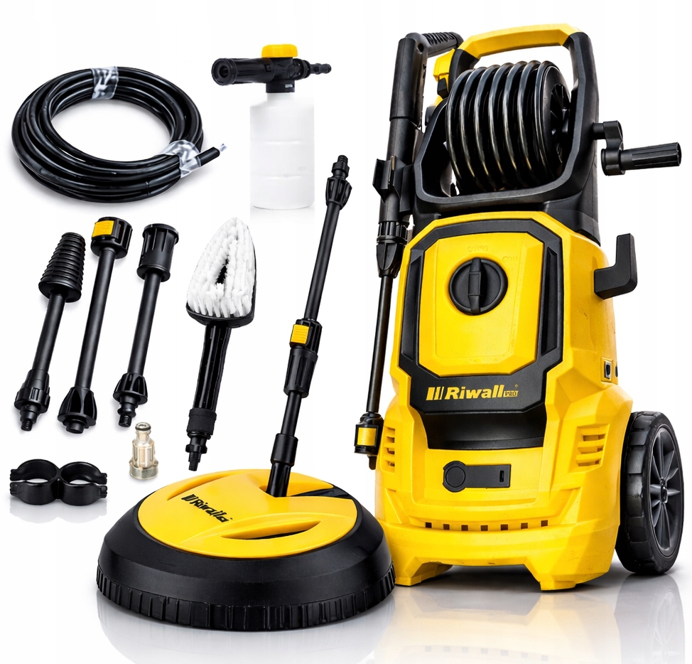 Elektryczna myjka ciśnieniowa 150 bar z akcesoriami Riwall PRO REPW 155 SET