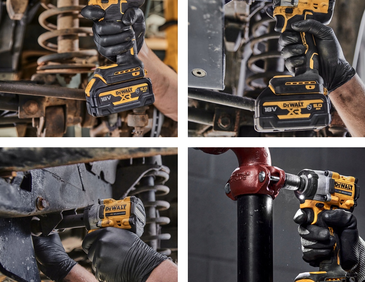 Klucz udarowy z silnikiem bezszczotkowym DeWalt DCF922N 18 V 1/2" BODY Zasilanie akumulatorowe
