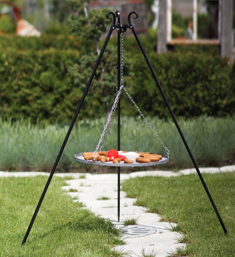GRILL NA TRÓJNOGU OGRODOWY RUSZT WISZĄCY NIERDZEWNY 60CM NAD OGNISKO Kod producenta 111002