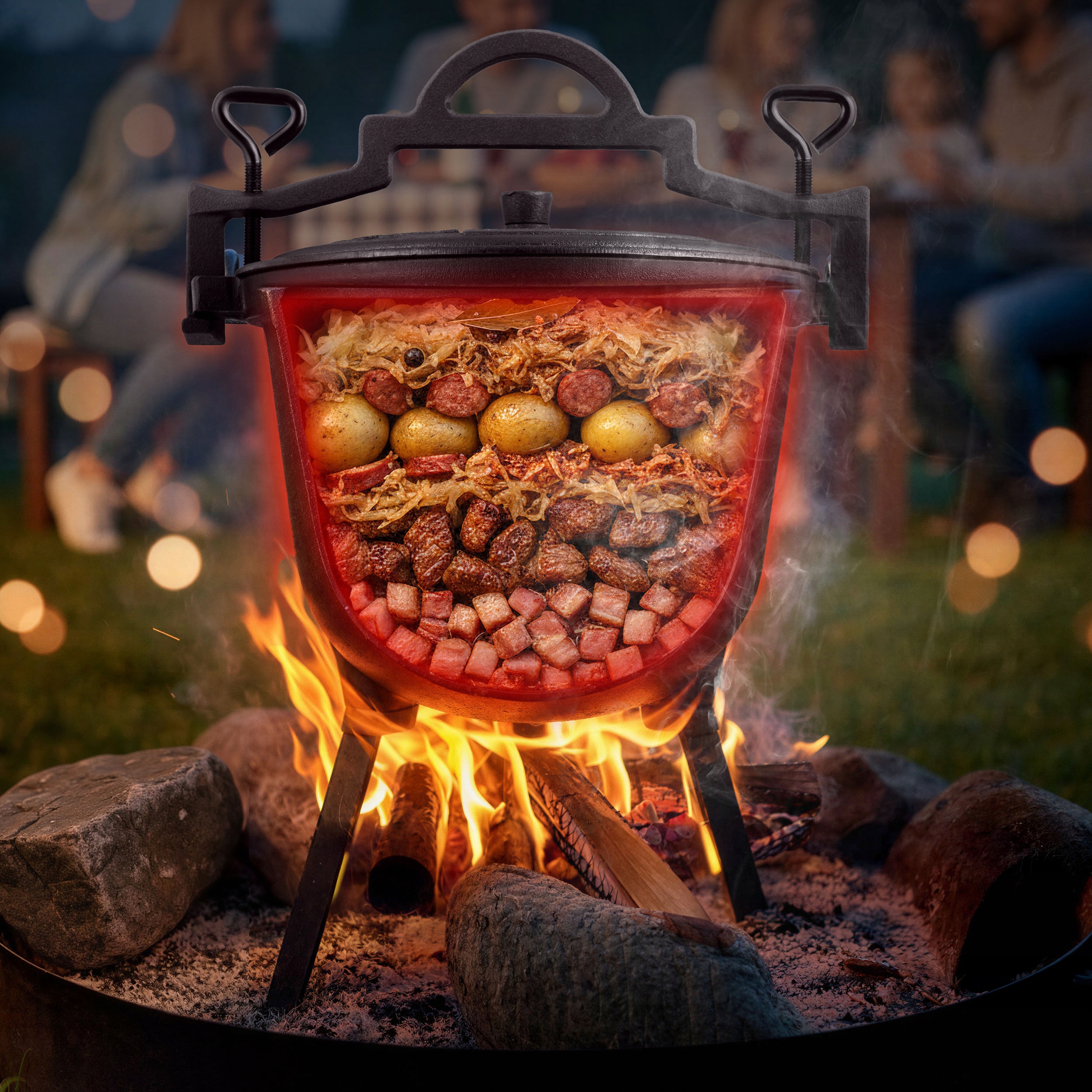 GARNEK EMALIOWANY KOCIOŁEK ŻELIWNY EMALIOWANY 8l na ognisko grill +PRZEPISY Kod producenta 348100