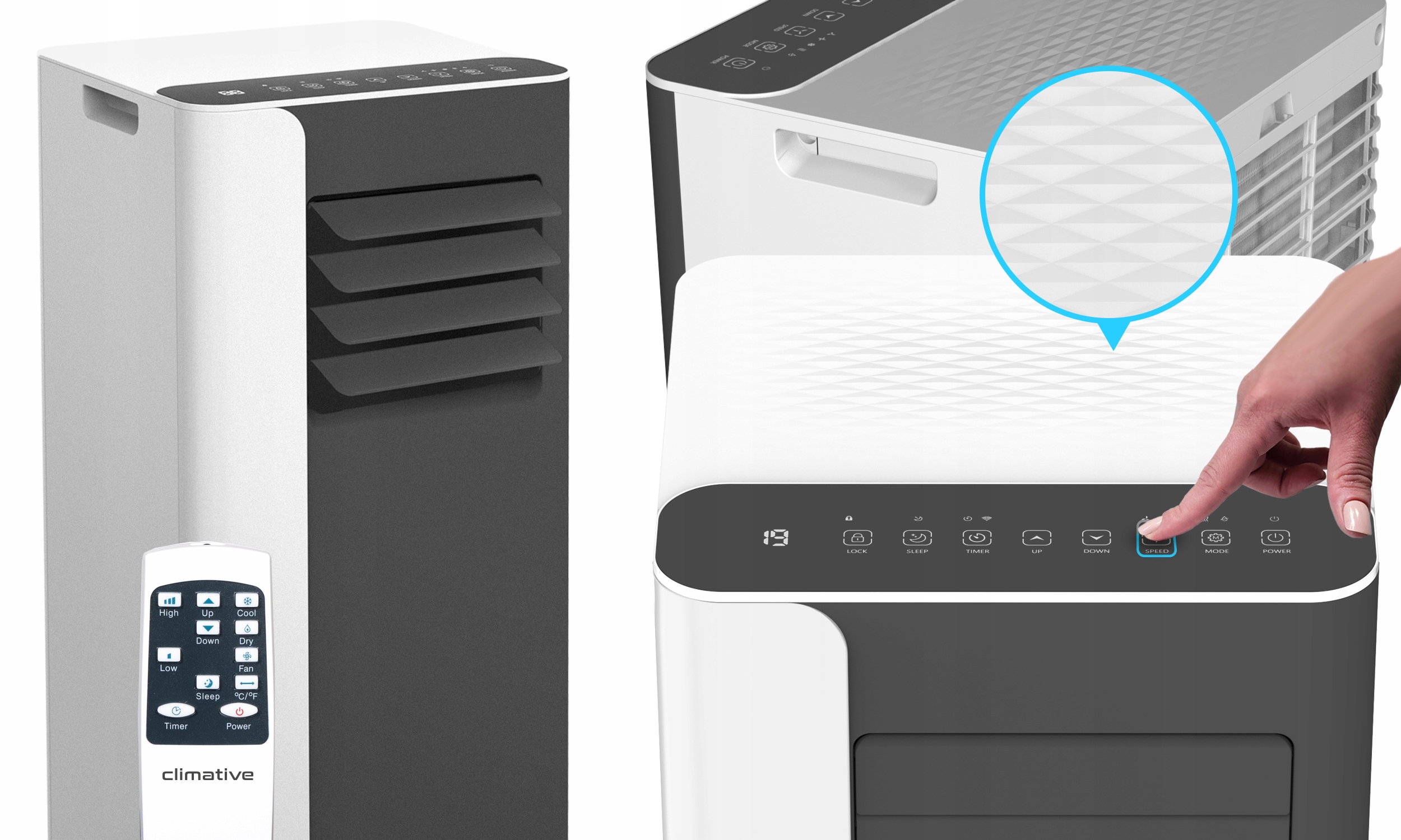 Klimatyzator przenośny MINI 2,6 kW mały cichy WiFi 26 m2 osuszacz uszczelka Stan opakowania oryginalne