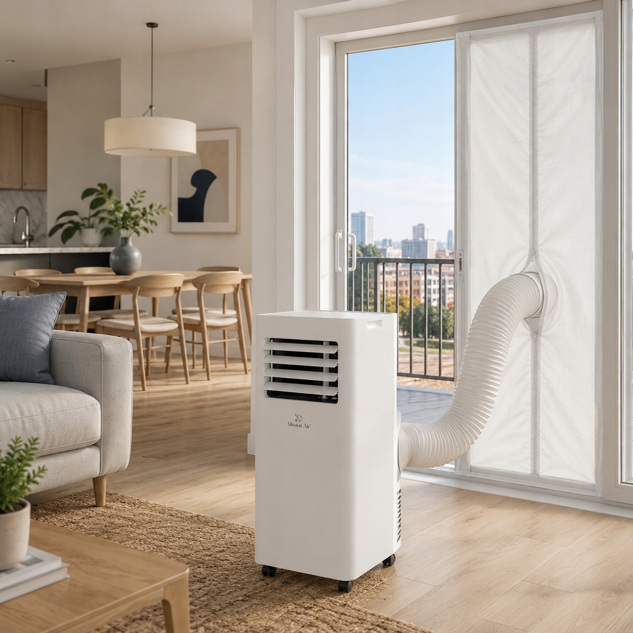 KLIMATYZATOR PRZENOŚNY 3w1 Mission Air 2,1kW +osuszacz 20l/24h TIMER WiFi Zakres regulacji temperatury 16-32°C