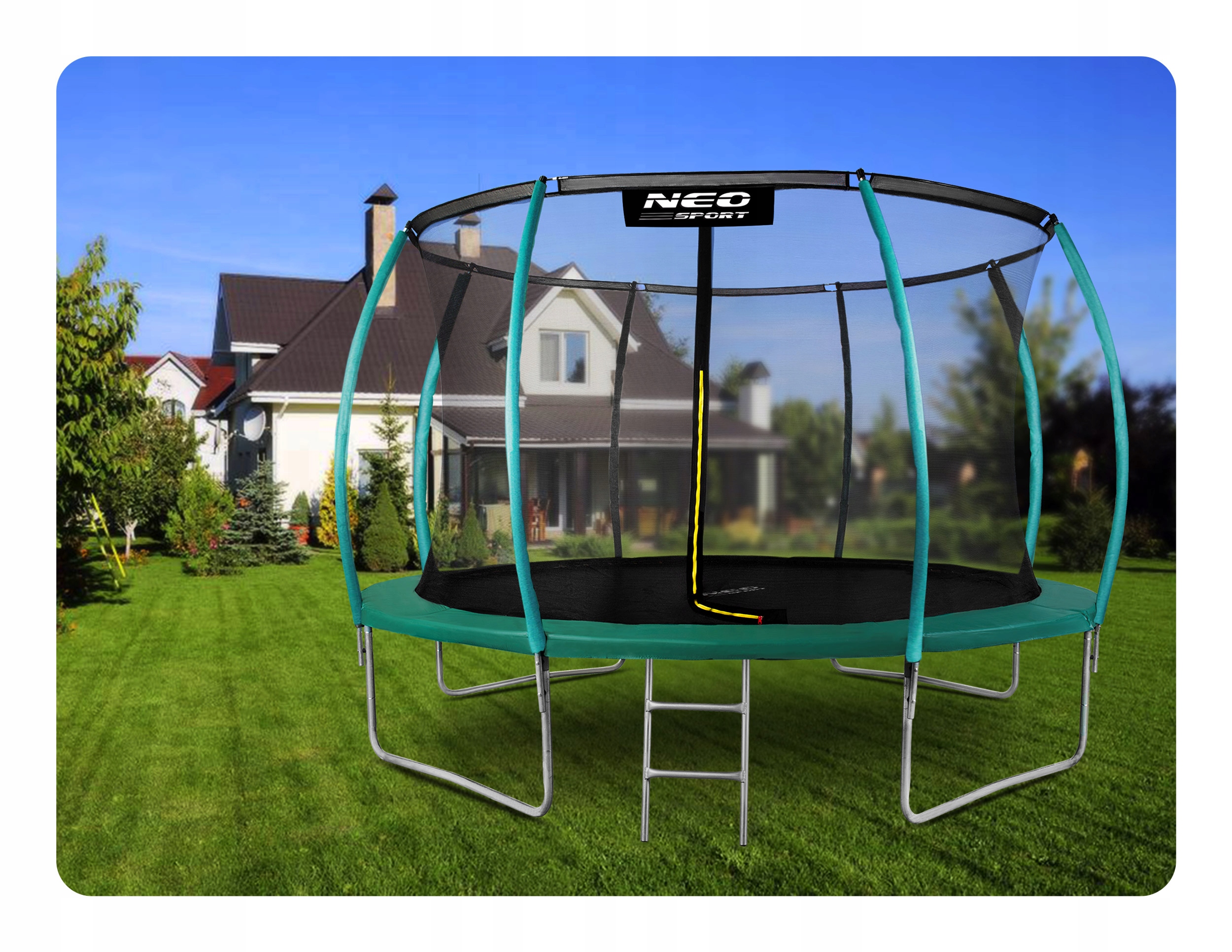 TRAMPOLINA OGRODOWA DLA DZIECI DRABINKA 374cm 12ft Marka Neo-sport