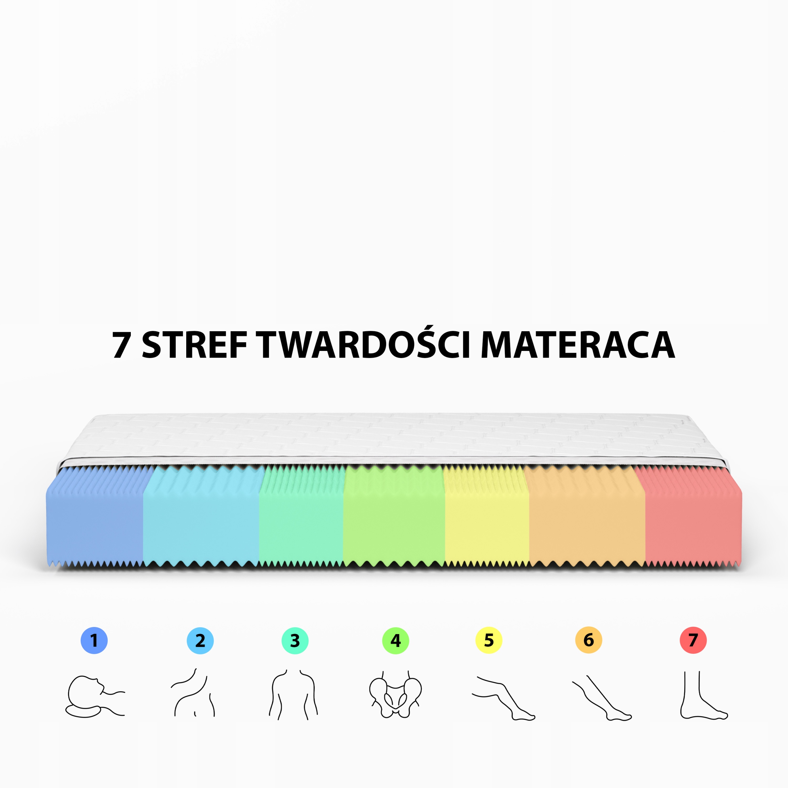 Łóżko 140x200 tapicerowane z pojemnikiem + materac, czarne, LED, od ręki Długość mebla 211 cm