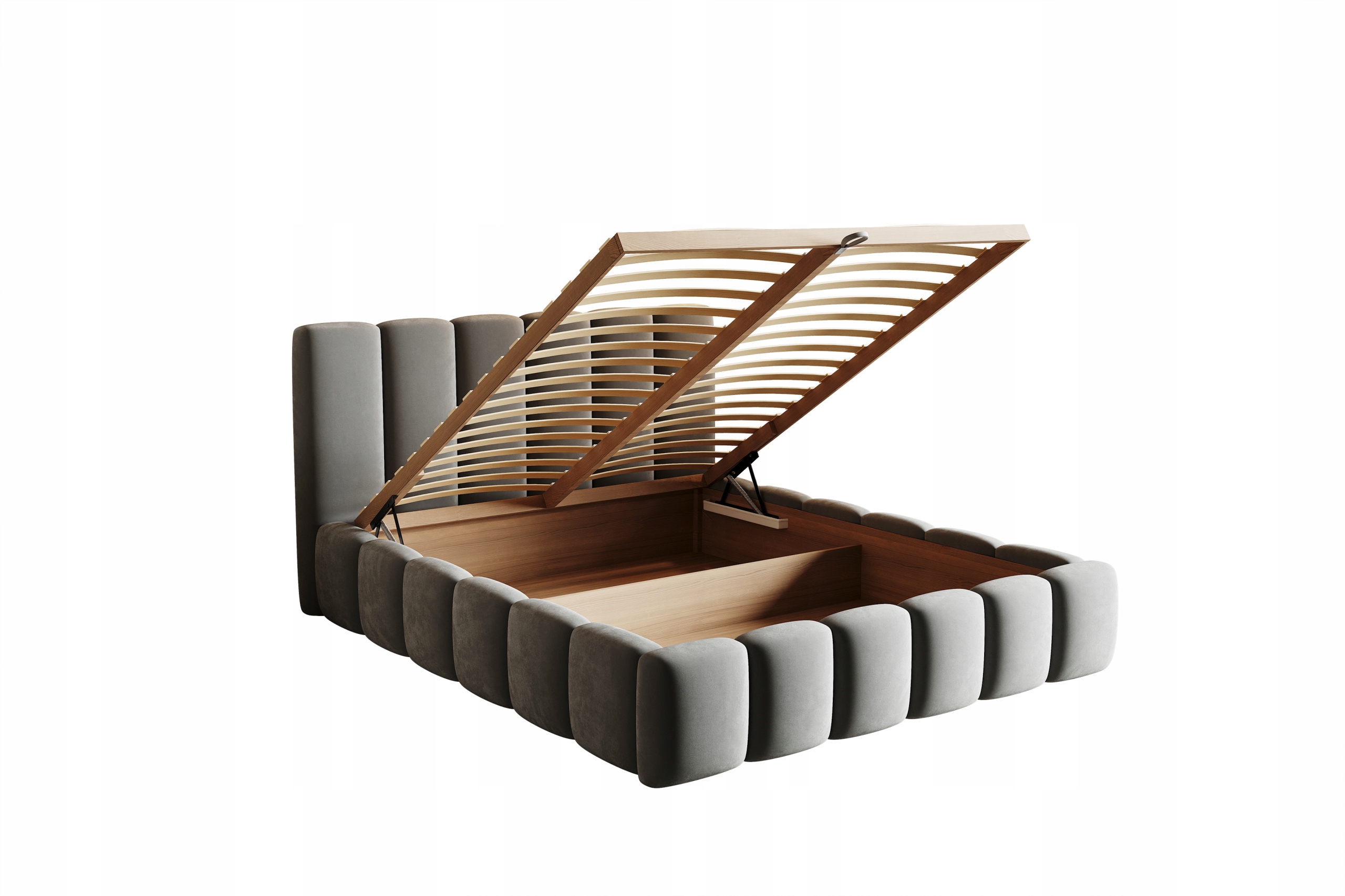 ŁÓŻKO TAPICEROWANE CAPRI 160X200 POJEMNIK MATERAC BOUCLE Długość mebla 220 cm
