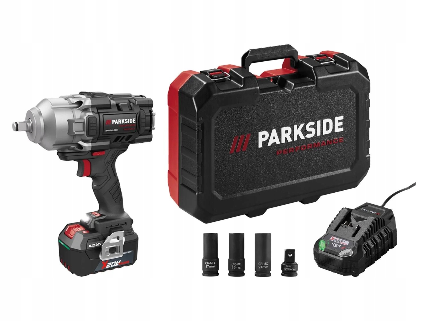 AKUMULATOROWY KLUCZ UDAROWY PARKSIDE PASSP C4 20V AKU ŁADOWARKA + WALIZKA Kod producenta PASSP 20-Li C4
