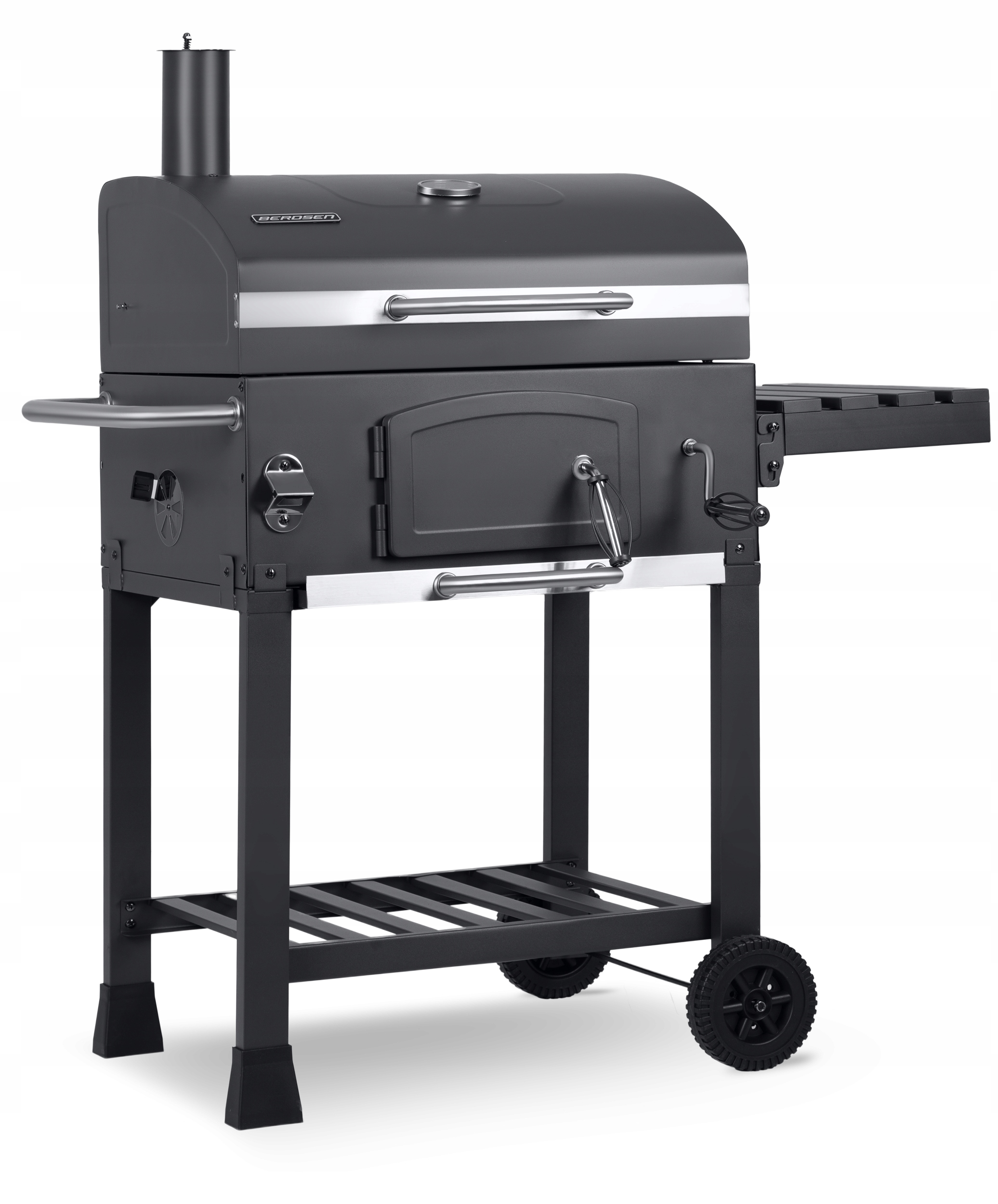 GRILL WĘGLOWY OGRODOWY KOMIN ŻELIWNY RUSZT 57 x 43cm + TERMOMETR DUŻY Stan opakowania oryginalne