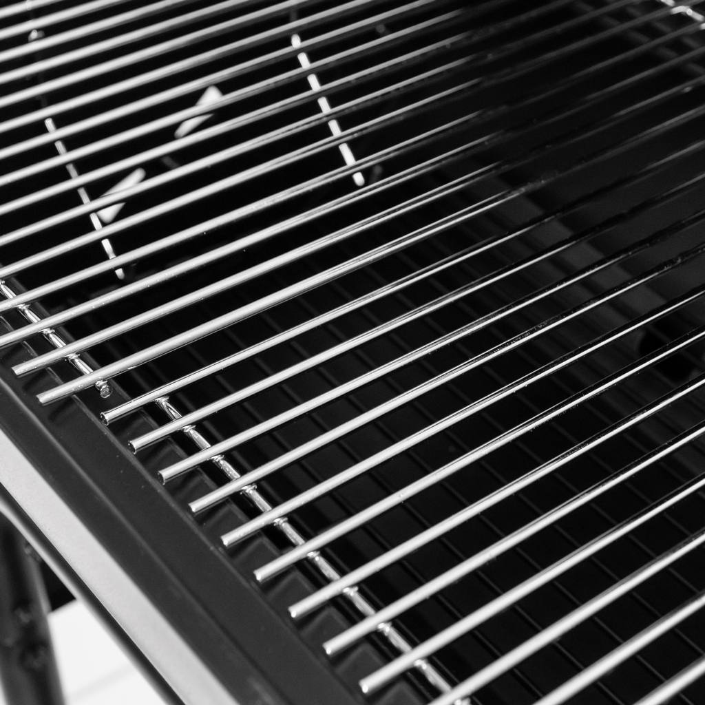 Grill Ogrodowy Węglowy z Pokrywą i KOMINEM BECZKOWY 2 CHROMOWANE RUSZTY Długość rusztu 23 cm