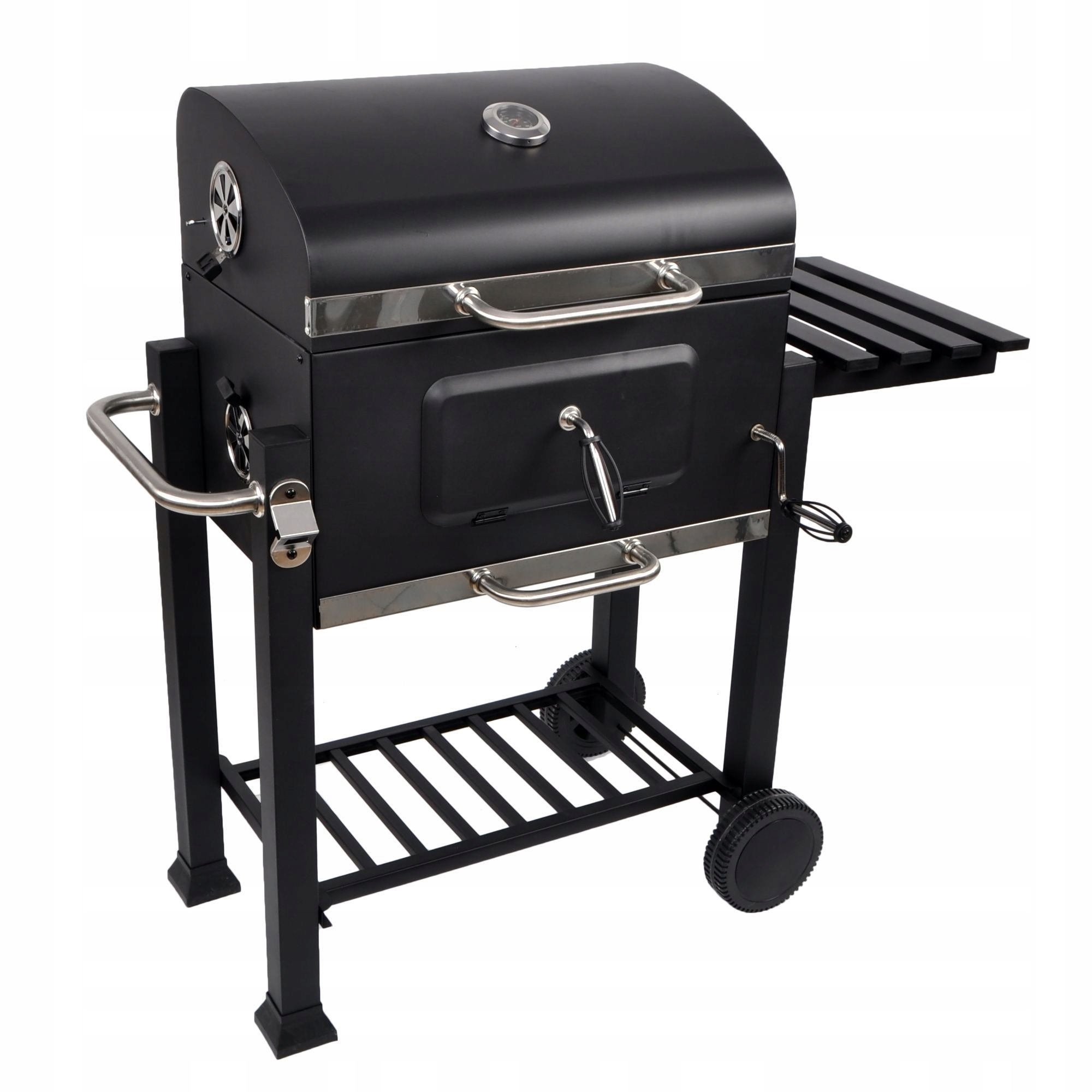 GRILL WĘGLOWY OGRODOWY DUŻY ŻELIWNY RUSZT Z POKRYWĄ TERMOMETR POPIELNIK Kod producenta DE-WA02