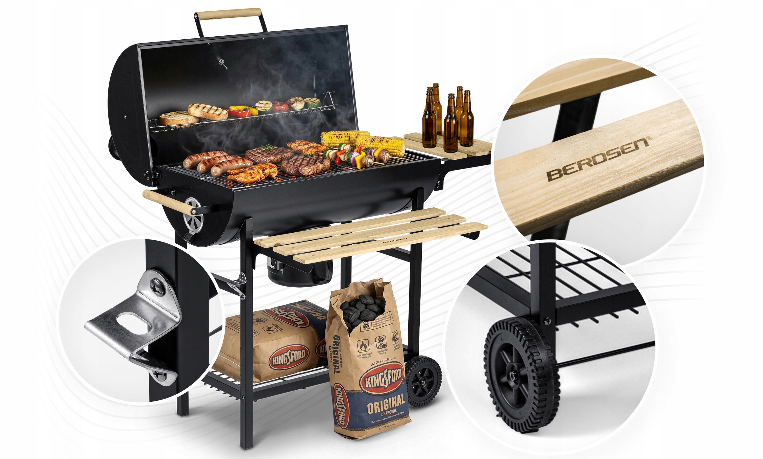GRILL OGRODOWY WĘGLOWY BECZKOWY | KOMIN | TERMOMETR | POPIELNIK | XXL Kod producenta 389500