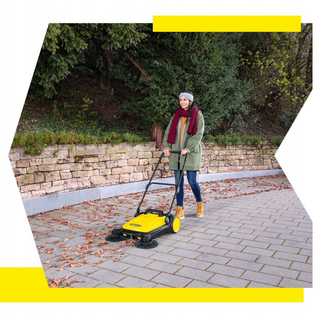 Zamiatarka do kostki brukowej liści Karcher S4 Twin ręczna Zasilanie ręczne