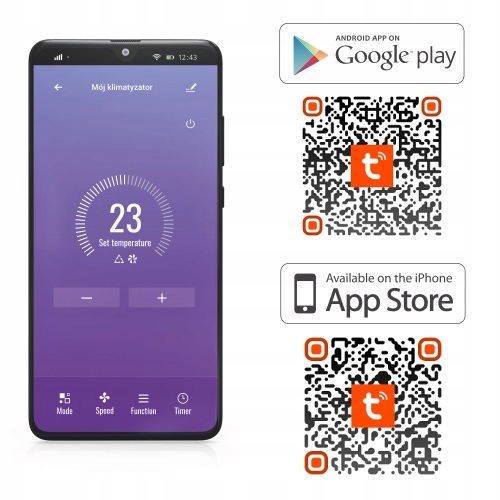 Klimatyzator przenośny WiFi mały osuszacz cichy 3w1 2,6kW Sotra Warmtec Sterowanie manualne na pilot