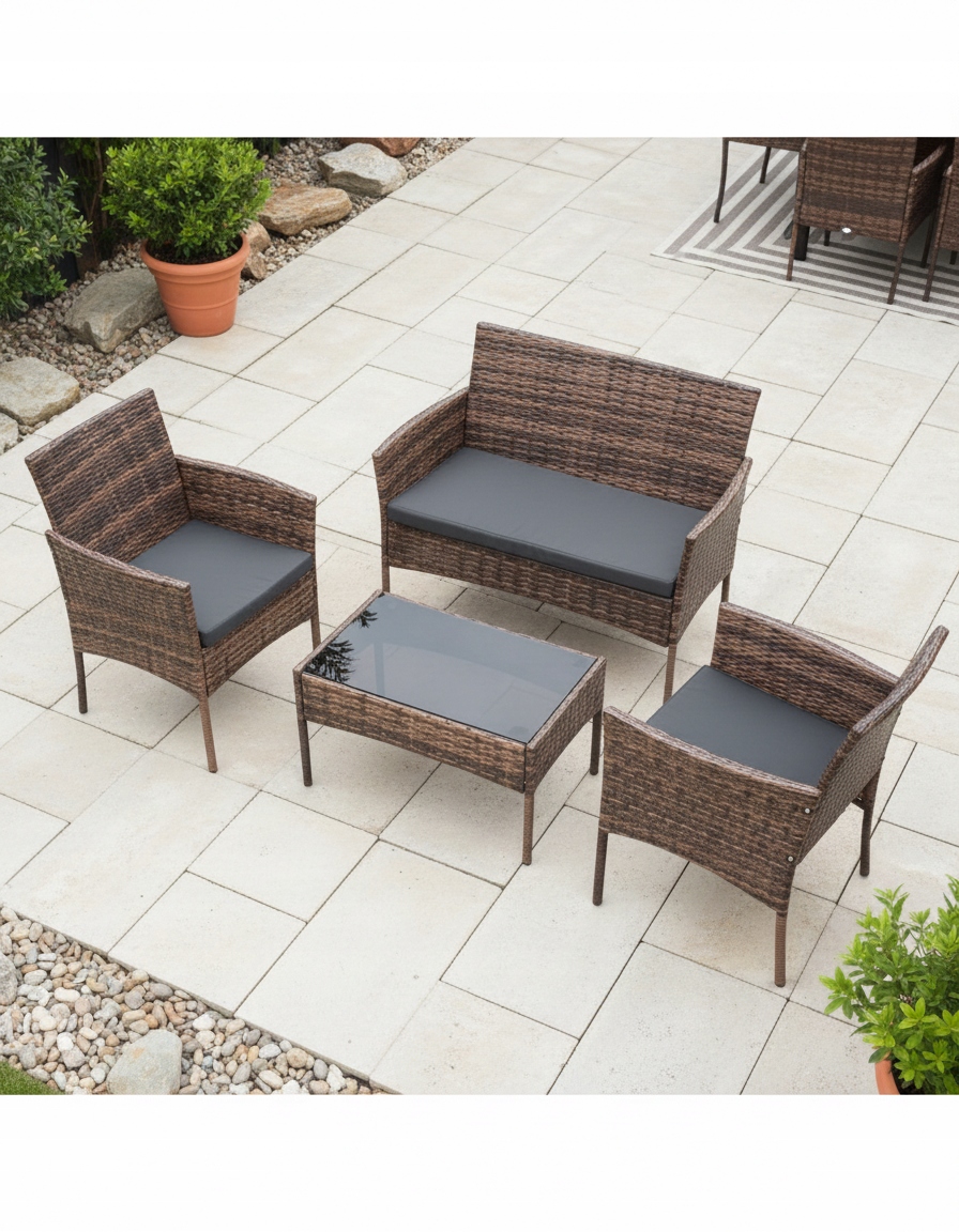ZESTAW MEBLI OGRODOWYCH SFS010 MTG MEBLE OGRODOWE TECHNORATTAN JASNY BRĄZ Kod producenta SFS010