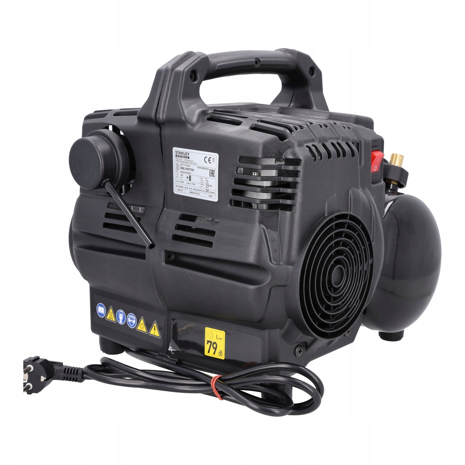 CICHY Kompresor Stanley Fatmax SILENT 8 bar 105 l/min 1kM/750W DST101/8/6 Ciśnienie maksymalne 8 bar