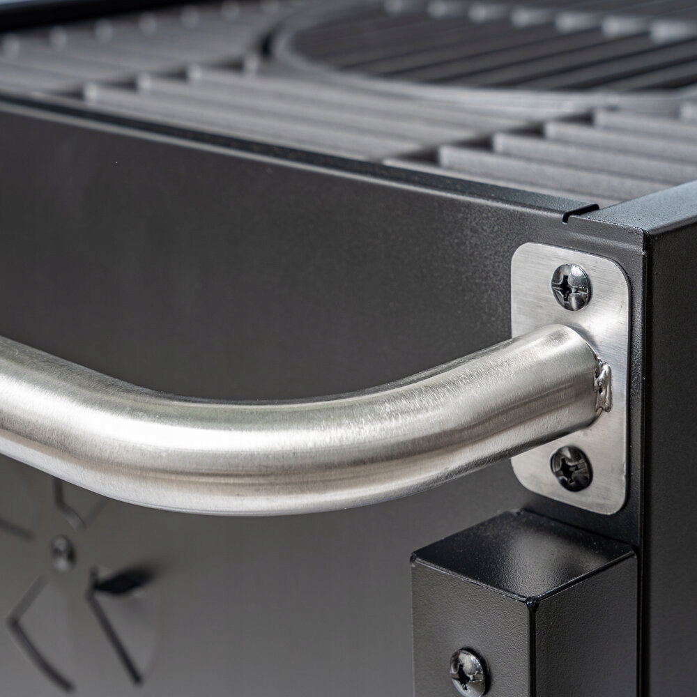 GRILL WĘGLOWY ogrodowy DUŻY XL z pokrywą TERMOMETREM REGULACJĄ RUSZTU Wykonanie rusztu stalowy