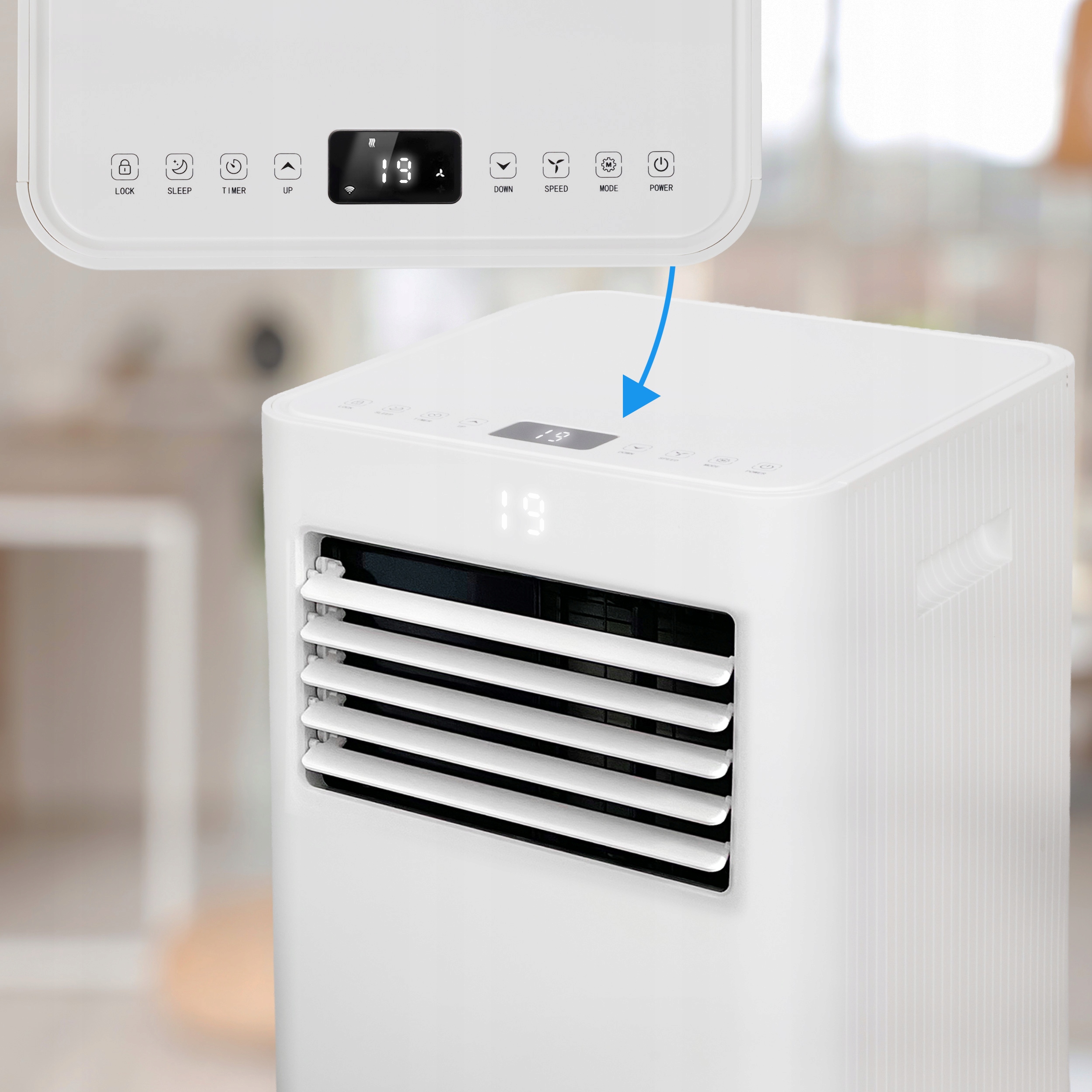 Klimatyzator przenośny osuszacz powietrza EBERG RIO 3kW 2xLED WiFi 24l/24h Klasa energetyczna- chłodzenie A
