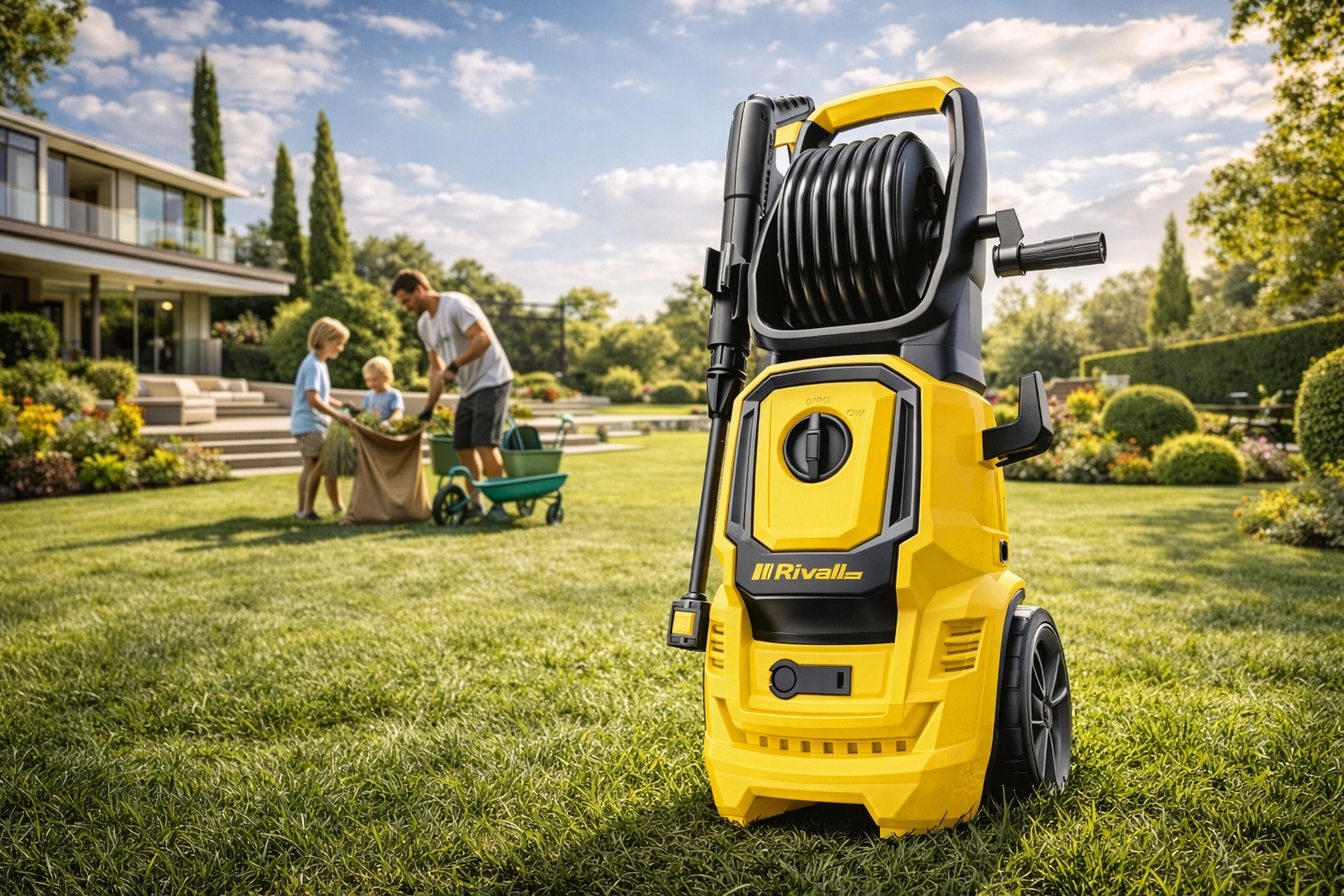 Elektryczna myjka ciśnieniowa 150 bar z akcesoriami Riwall PRO REPW 155 SET Długość węża 10 m