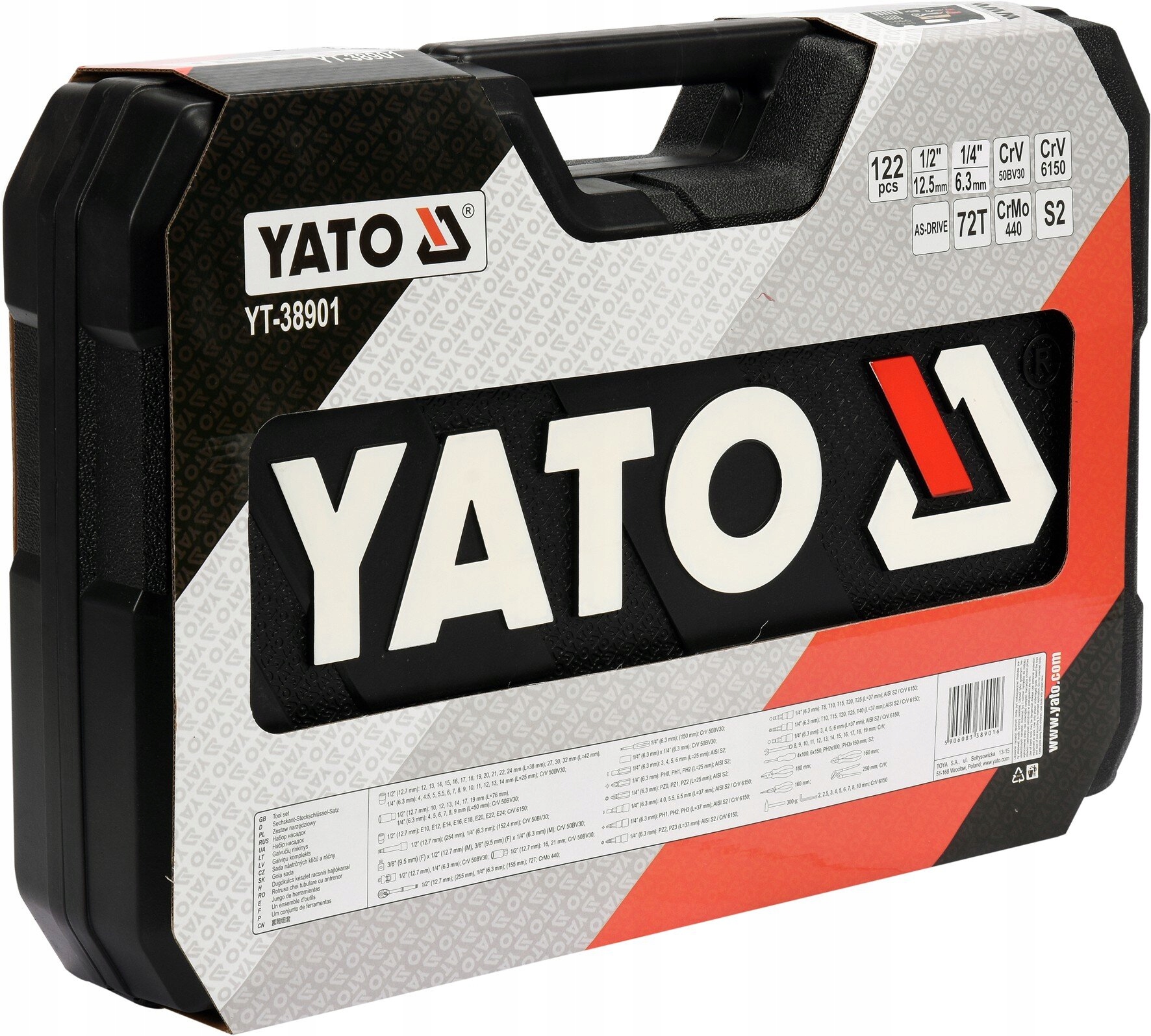 Zestaw kluczy YATO YT-38901 (122) EAN (GTIN) 5906083389016