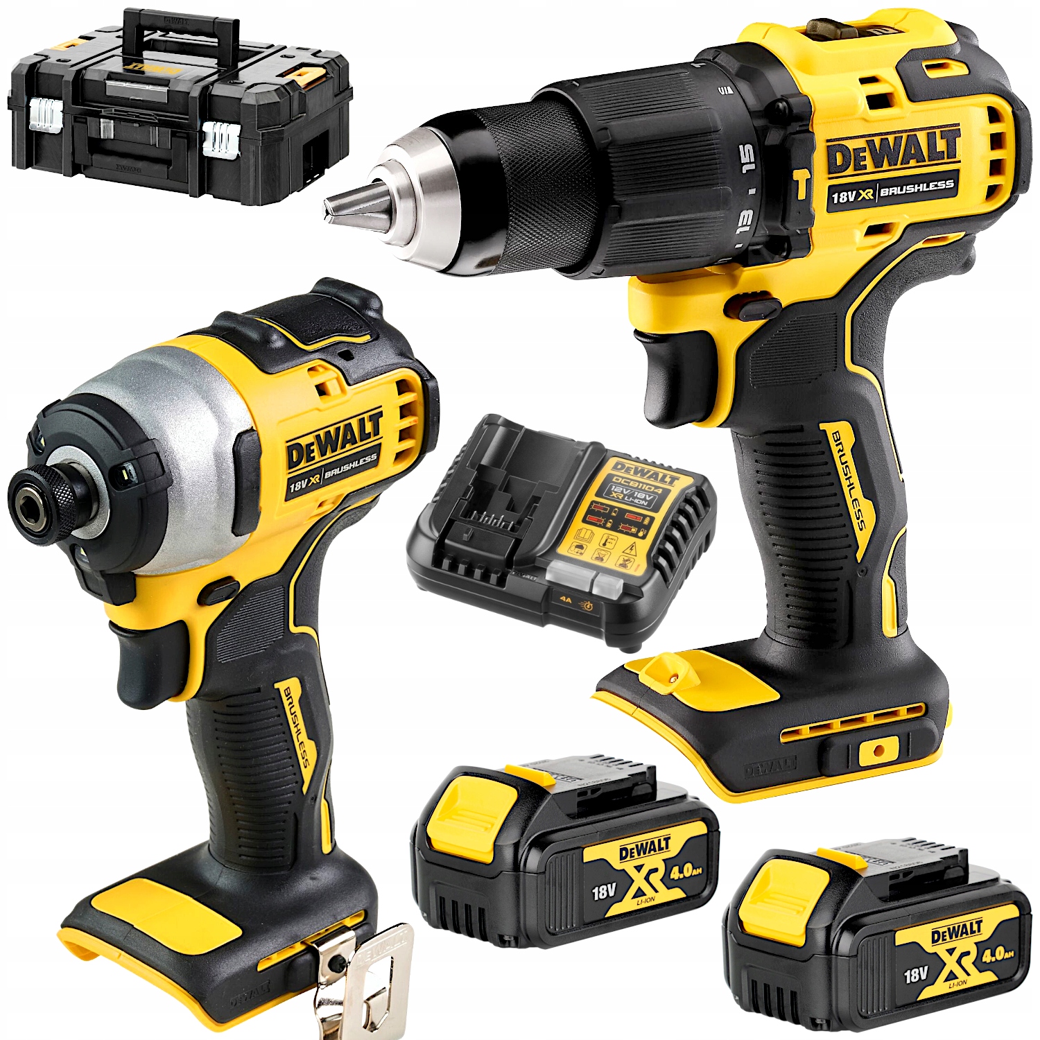 DeWALT Zestaw Wkrętarka DCD709 + Zakrętarka DCF809 18V 2x 4.0Ah DCK2062M2T