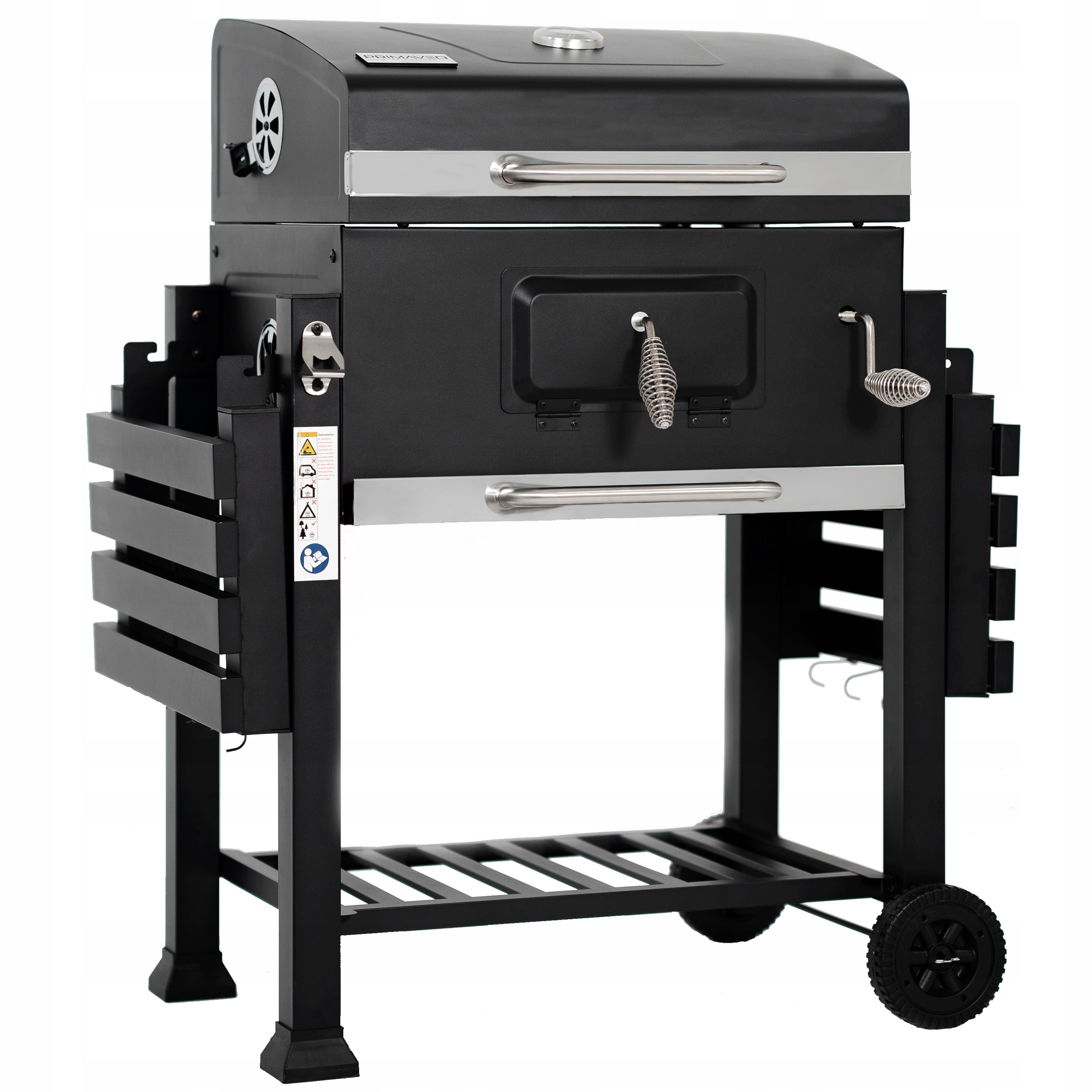 Grill Węglowy Ogrodowy Żeliwny Ruszt Duży Pokrywa Popielnik Termometr 136CM Stan opakowania oryginalne