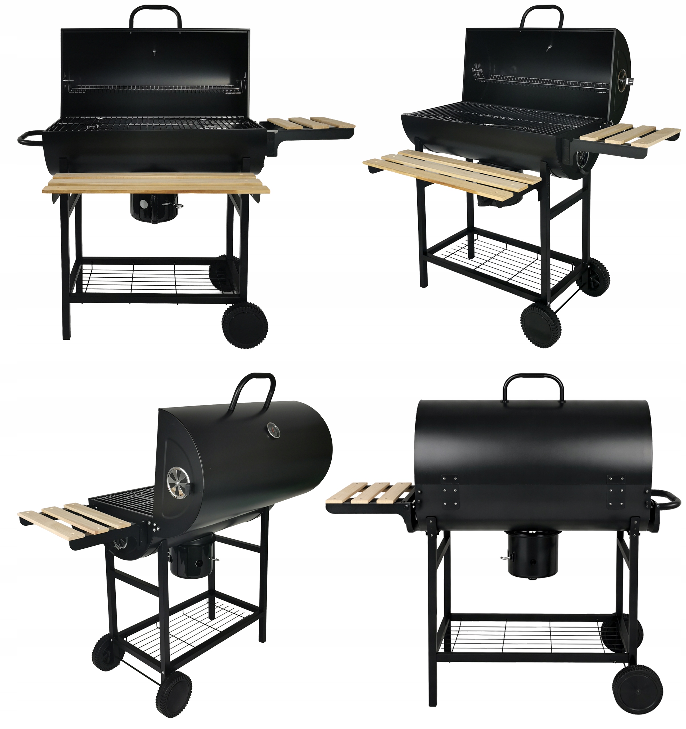 GRILL WĘGLOWY OGRODOWY 2RUSZTY KÓŁKA TERMOMETR PÓŁKI BBQ1008 Stan opakowania oryginalne