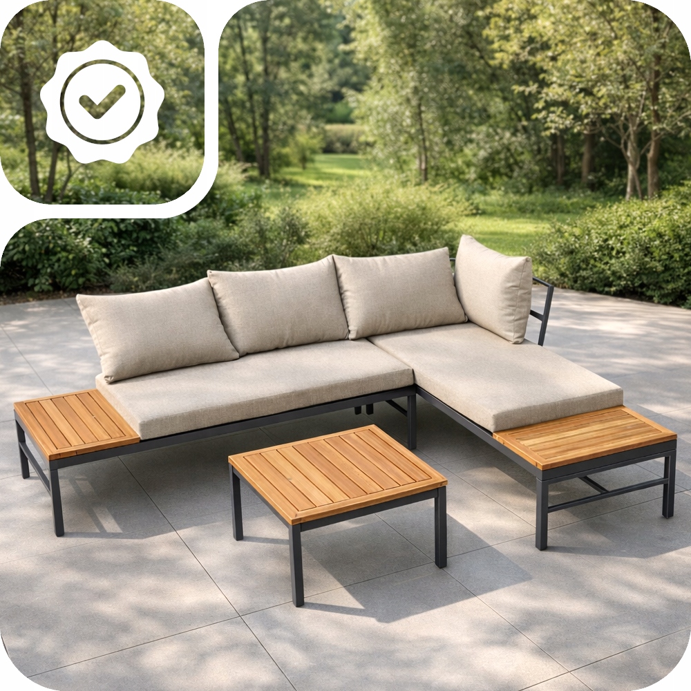 ZESTAW MEBLI OGRODOWYCH NAROŻNIK SOFA MODUŁOWA STOLIK PODUSZKI KOMPLET Kod producenta ZESTAW MEBLI OGRODOWYCH NAROŻNIK