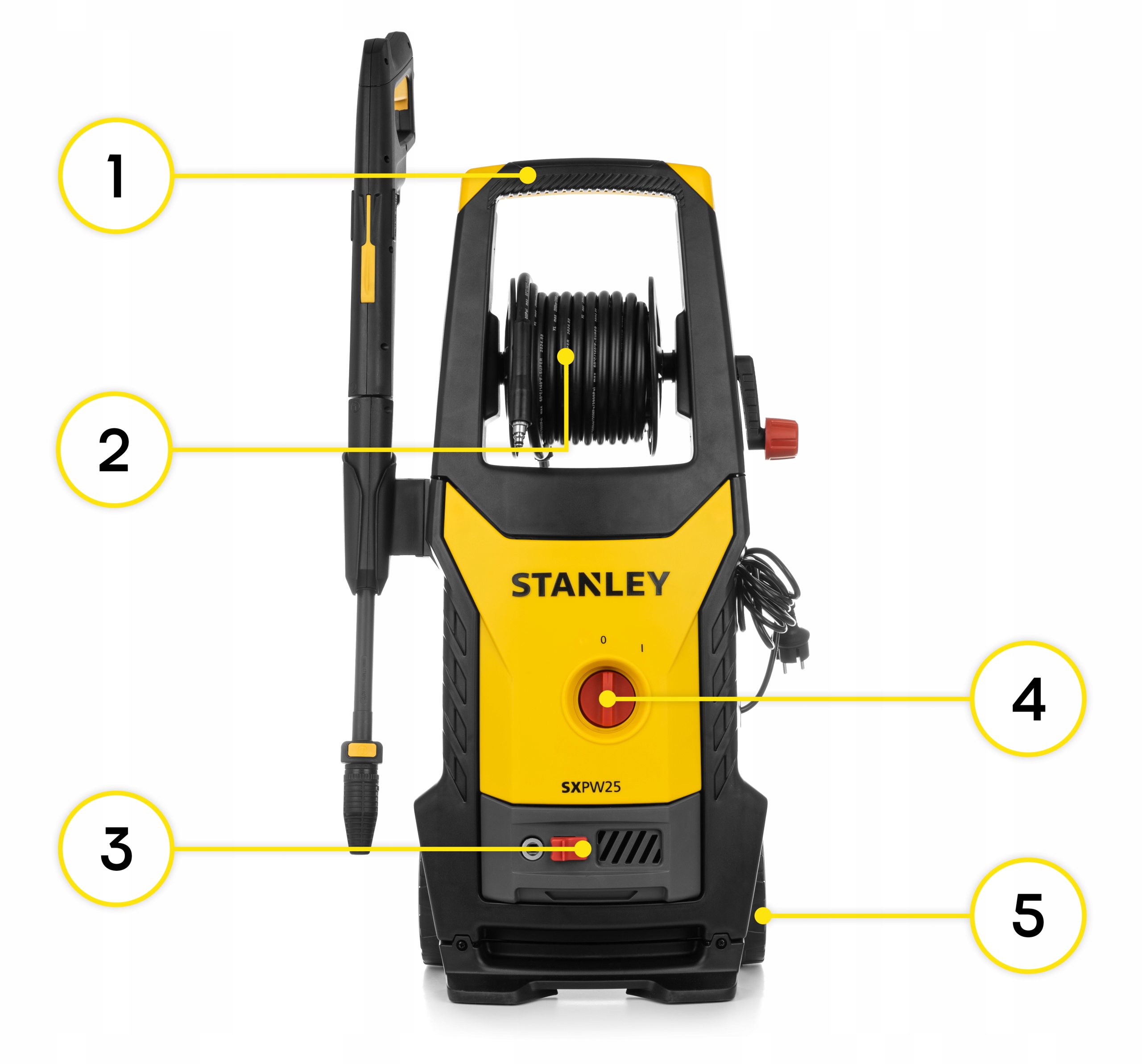 MYJKA CIŚNIENIOWA STANLEY 2500W 285ewBAR NA DYSZY ALU POMPA ATIO Długość węża 8 m