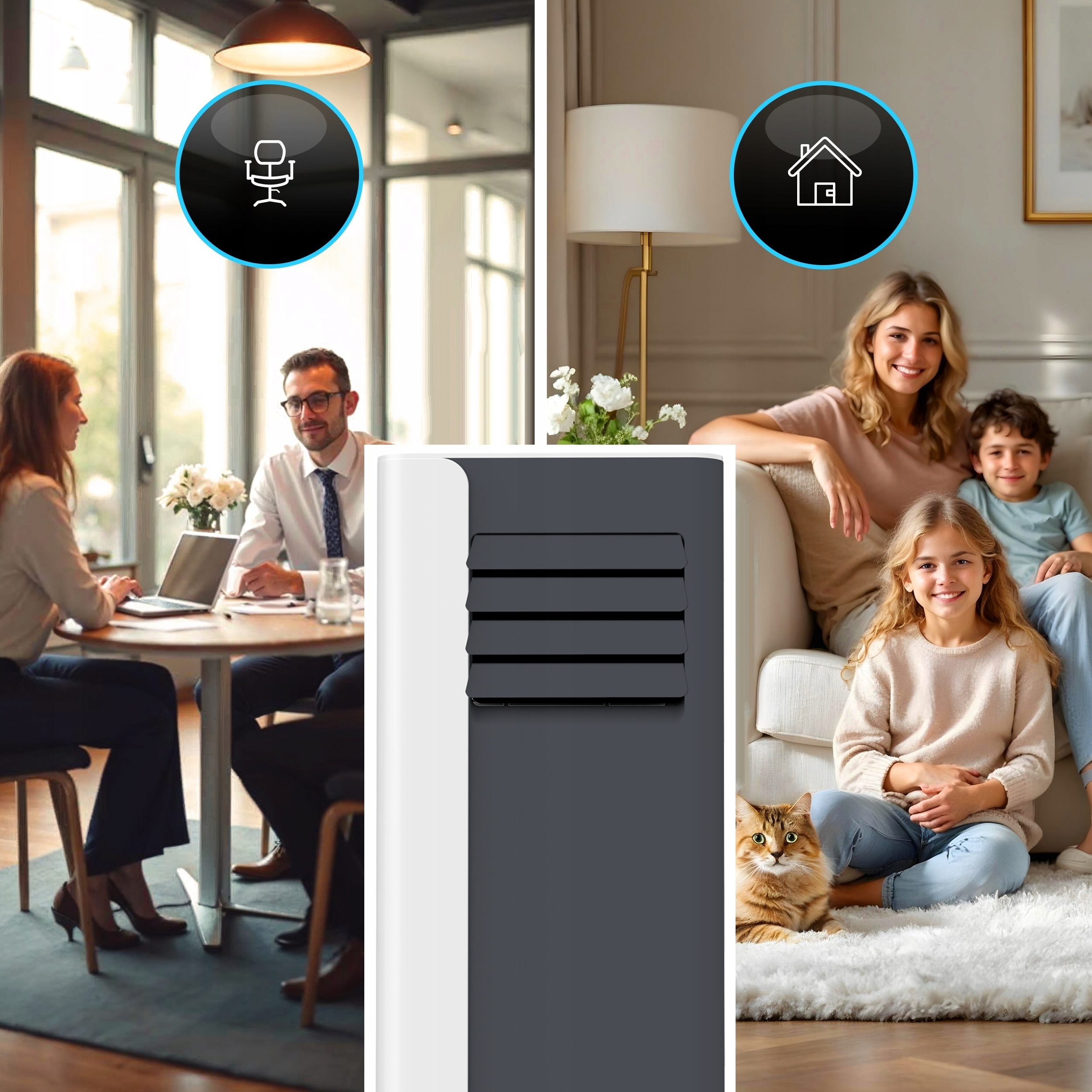 Klimatyzator przenośny MINI 2,6 kW mały cichy WiFi 26 m2 osuszacz uszczelka Moc ogrzewania 0 W