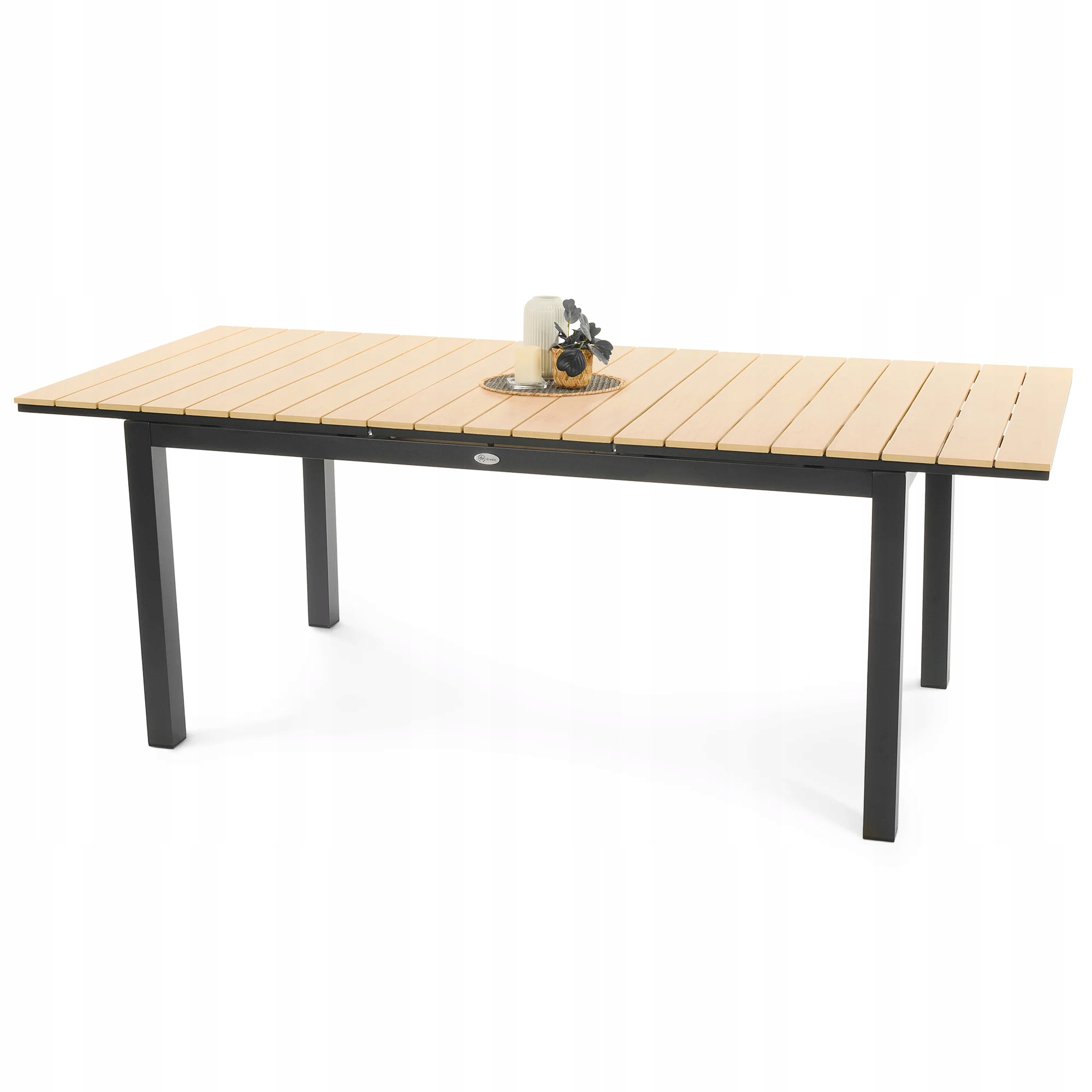 Stół Ogrodowy Duży Rozkładany 160/210x90cm Aluminiowy z Polywood 8 Osób Wodoodporność tak